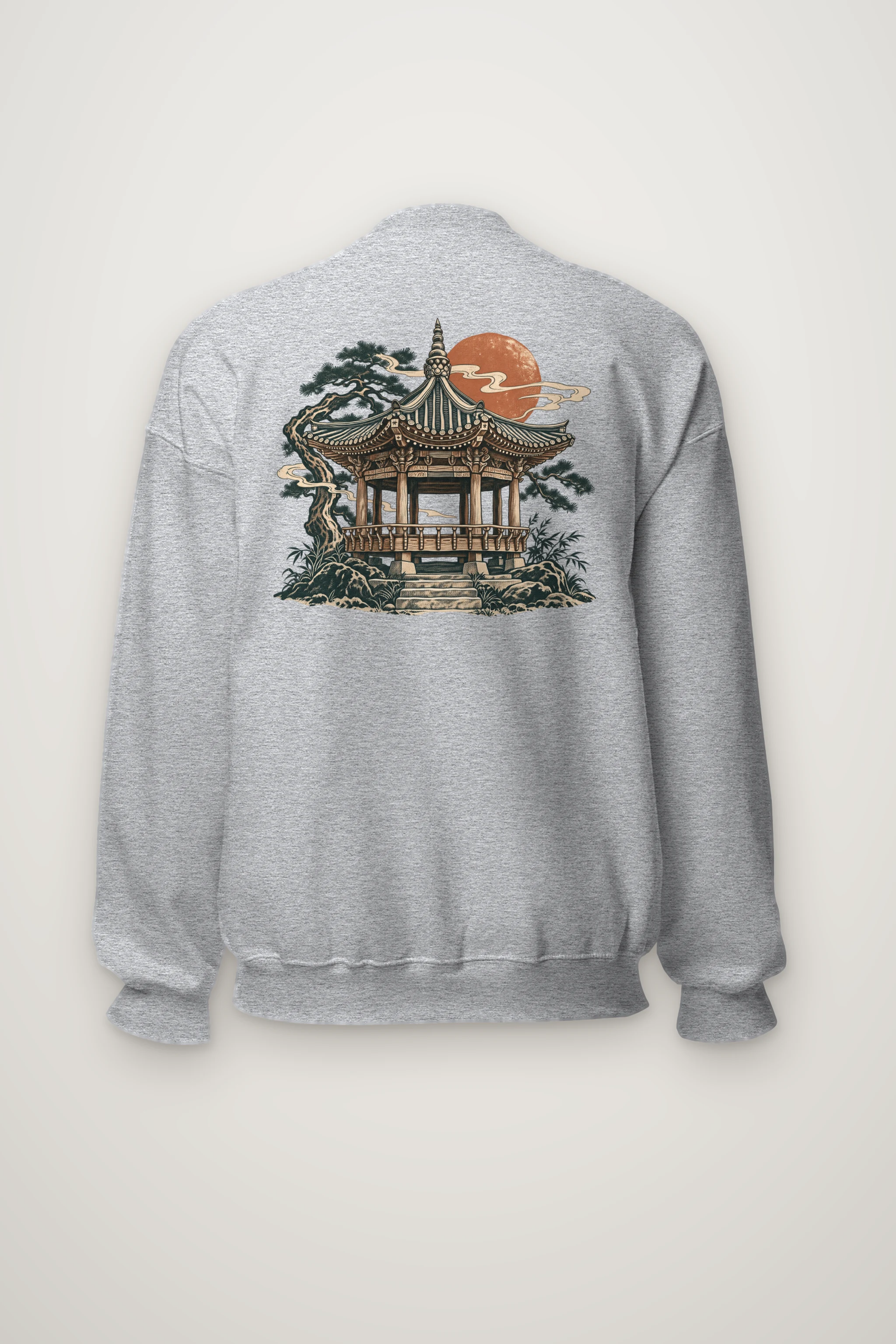 "Moonlit Pagoda" Heavy Blend Unisex Crewneck Sweatshirt