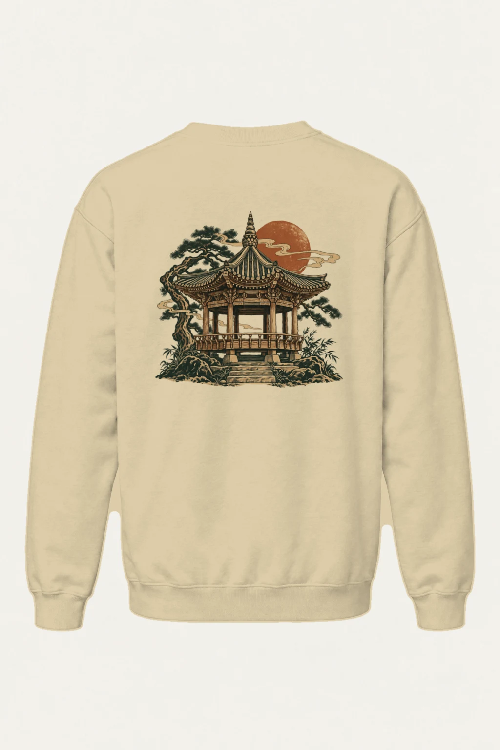 "Moonlit Pagoda" Heavy Blend Unisex Crewneck Sweatshirt | Gildan 18000