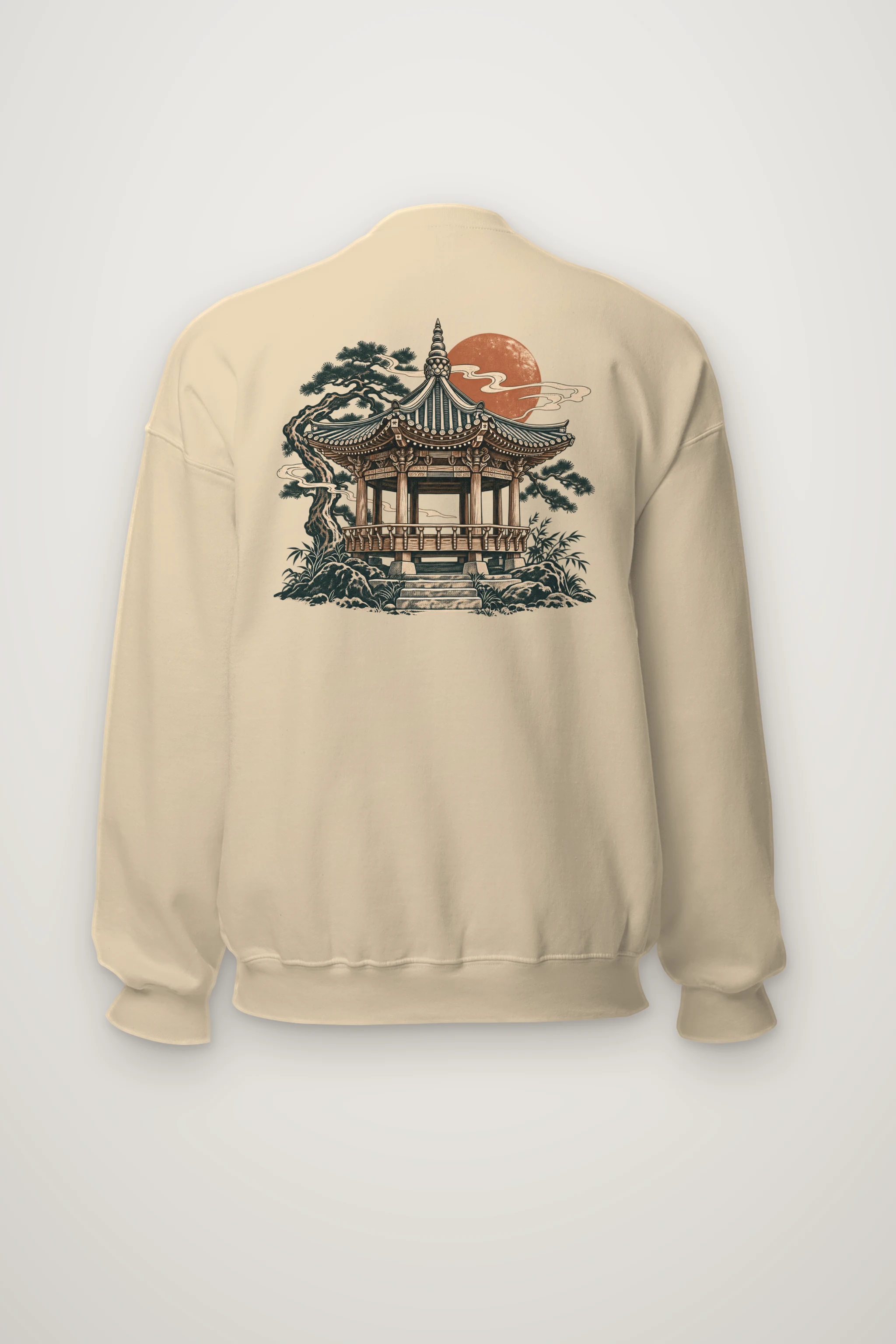 "Moonlit Pagoda" Heavy Blend Unisex Crewneck Sweatshirt