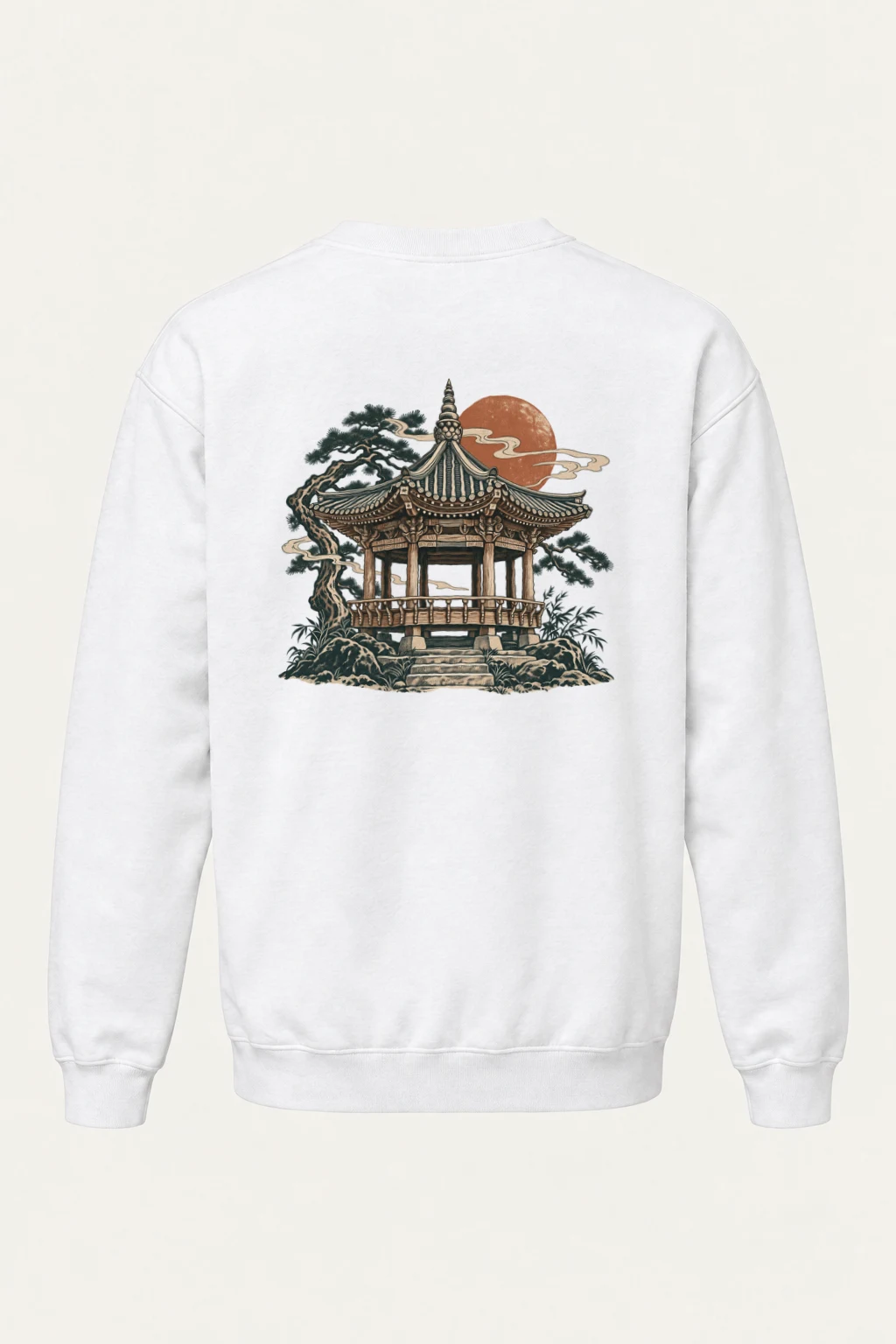 "Moonlit Pagoda" Heavy Blend Unisex Crewneck Sweatshirt | Gildan 18000