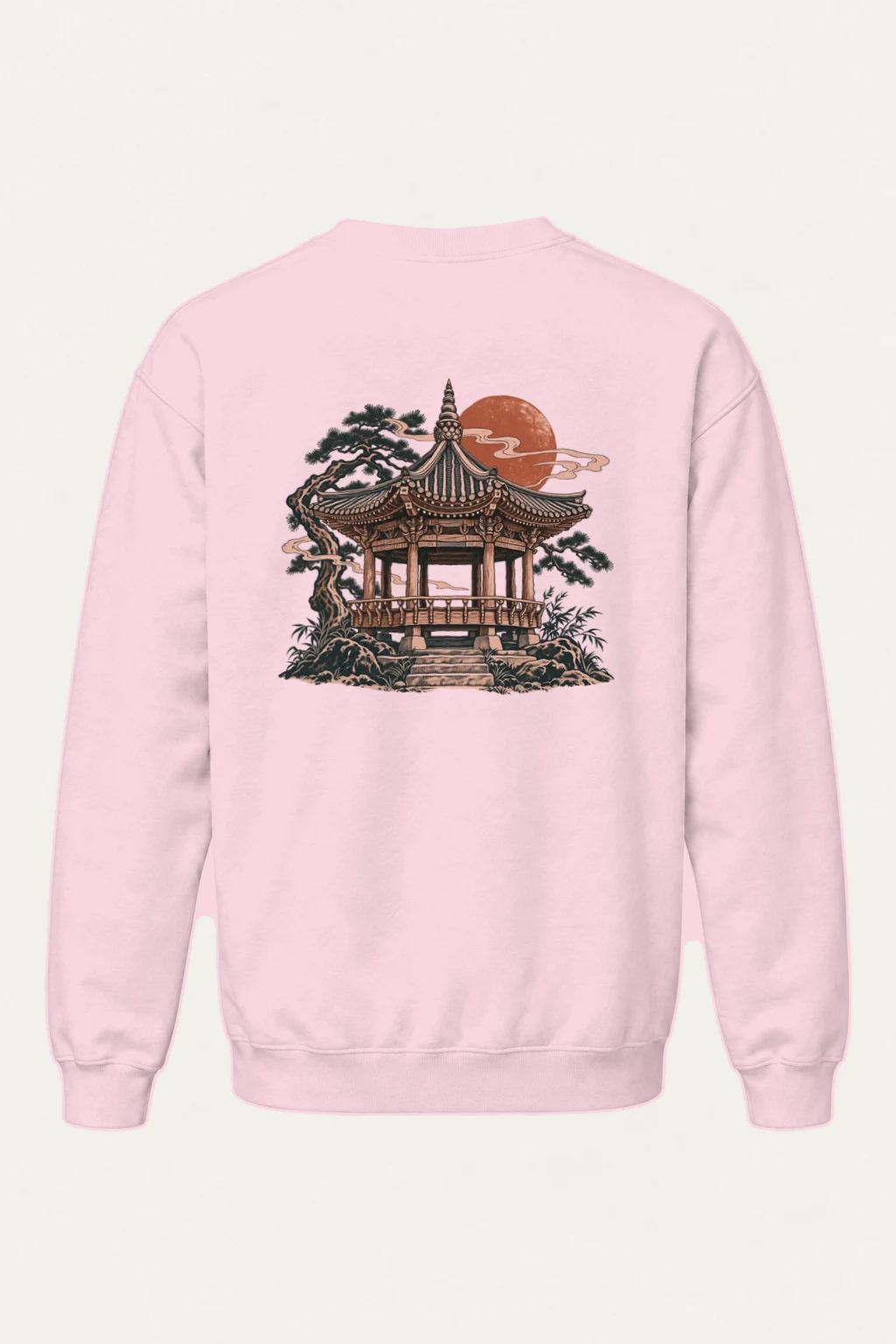 "Moonlit Pagoda" Heavy Blend Unisex Crewneck Sweatshirt | Gildan 18000