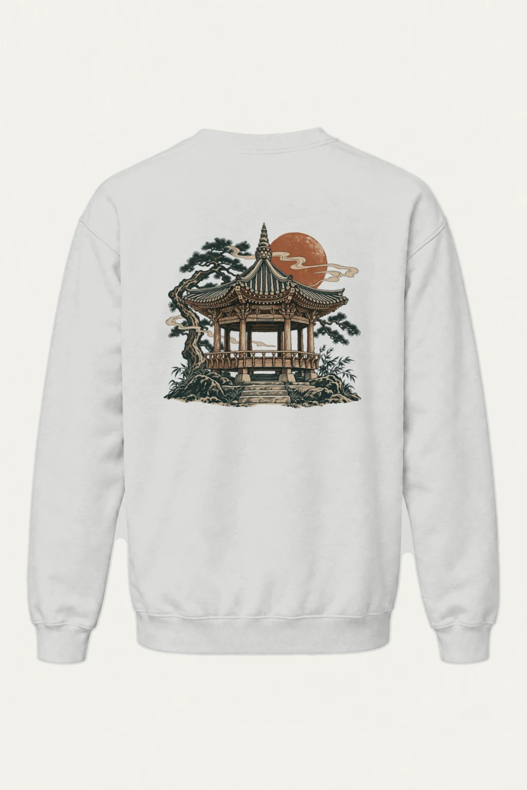 "Moonlit Pagoda" Heavy Blend Unisex Crewneck Sweatshirt | Gildan 18000