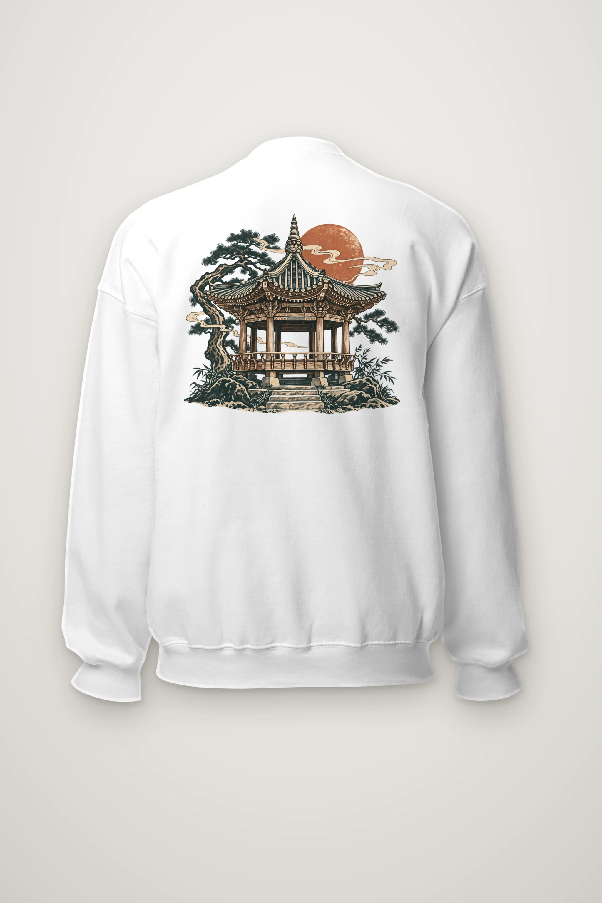"Moonlit Pagoda" Heavy Blend Unisex Crewneck Sweatshirt