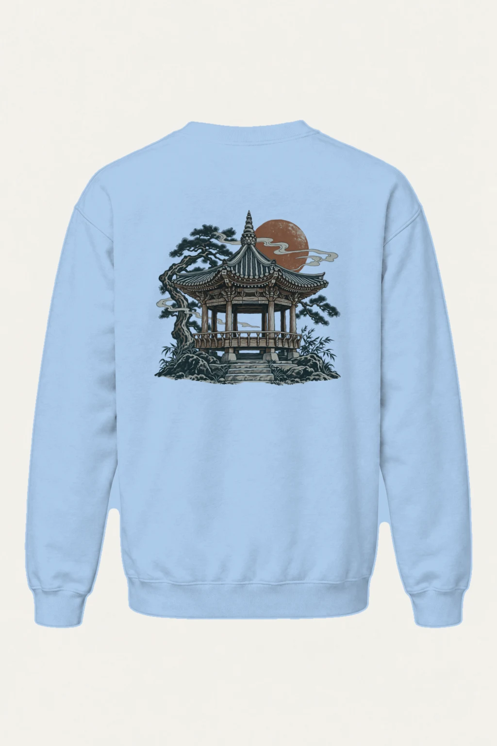 "Moonlit Pagoda" Heavy Blend Unisex Crewneck Sweatshirt | Gildan 18000
