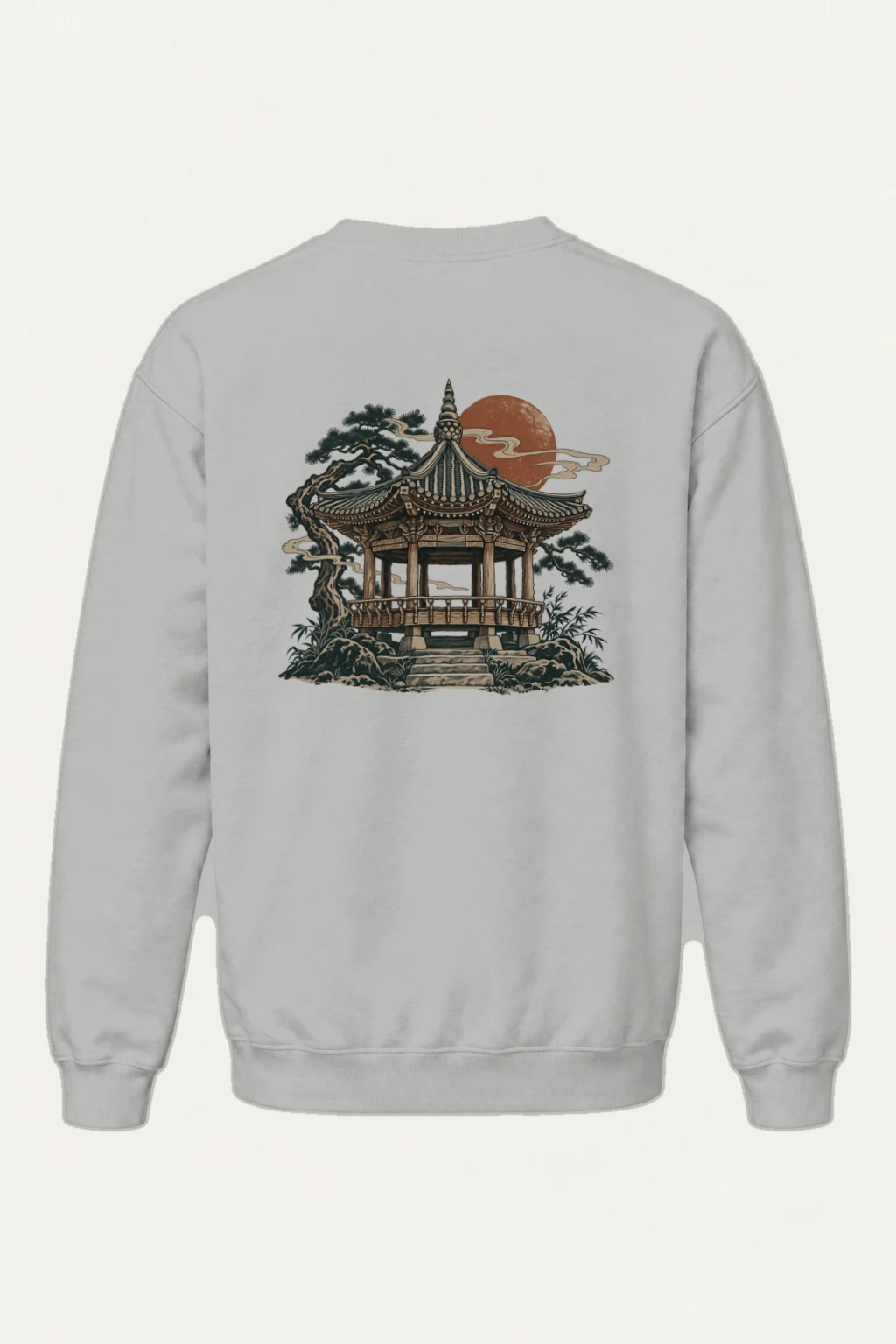 "Moonlit Pagoda" Heavy Blend Unisex Crewneck Sweatshirt | Gildan 18000