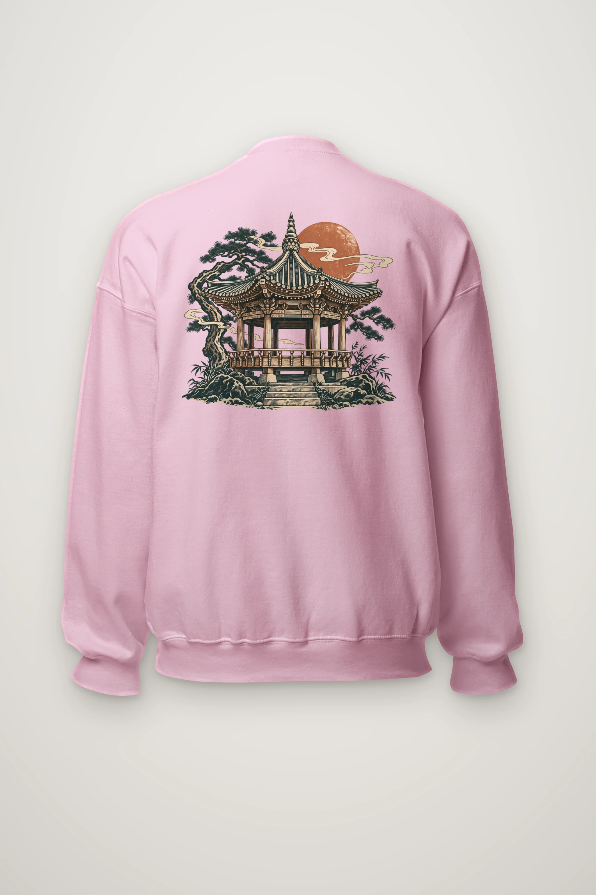 "Moonlit Pagoda" Heavy Blend Unisex Crewneck Sweatshirt