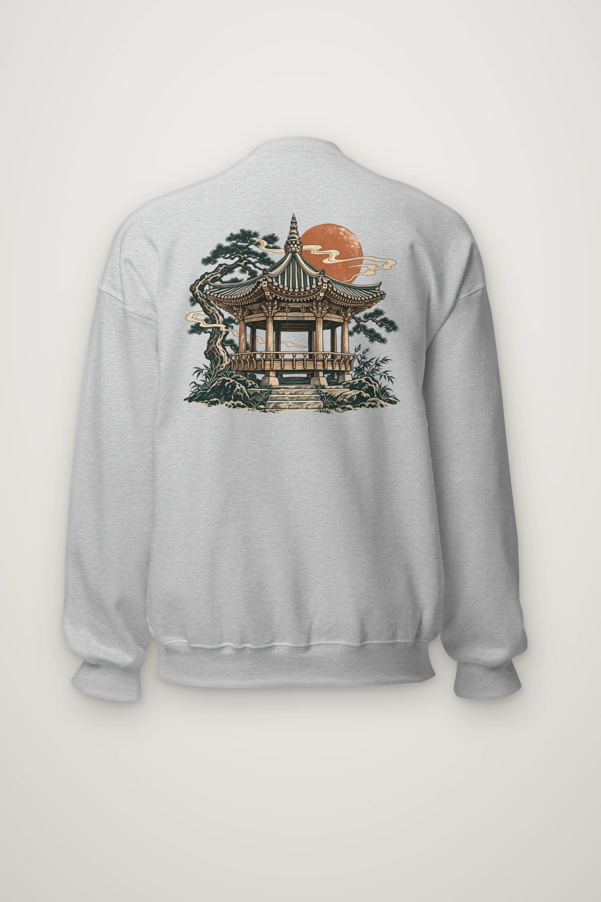 "Moonlit Pagoda" Heavy Blend Unisex Crewneck Sweatshirt