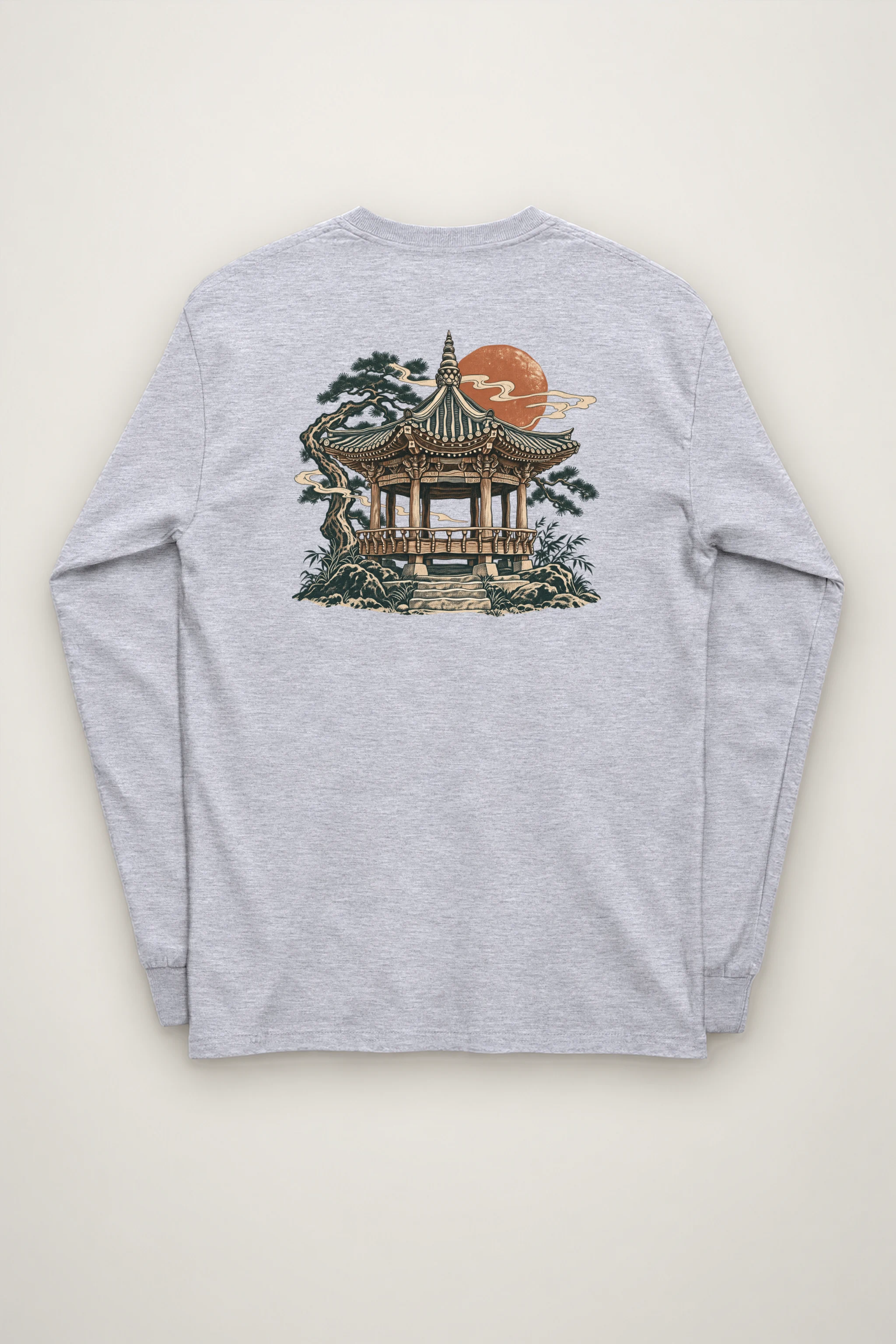 "Moonlit Pagoda" Unisex Longsleeve T-shirt