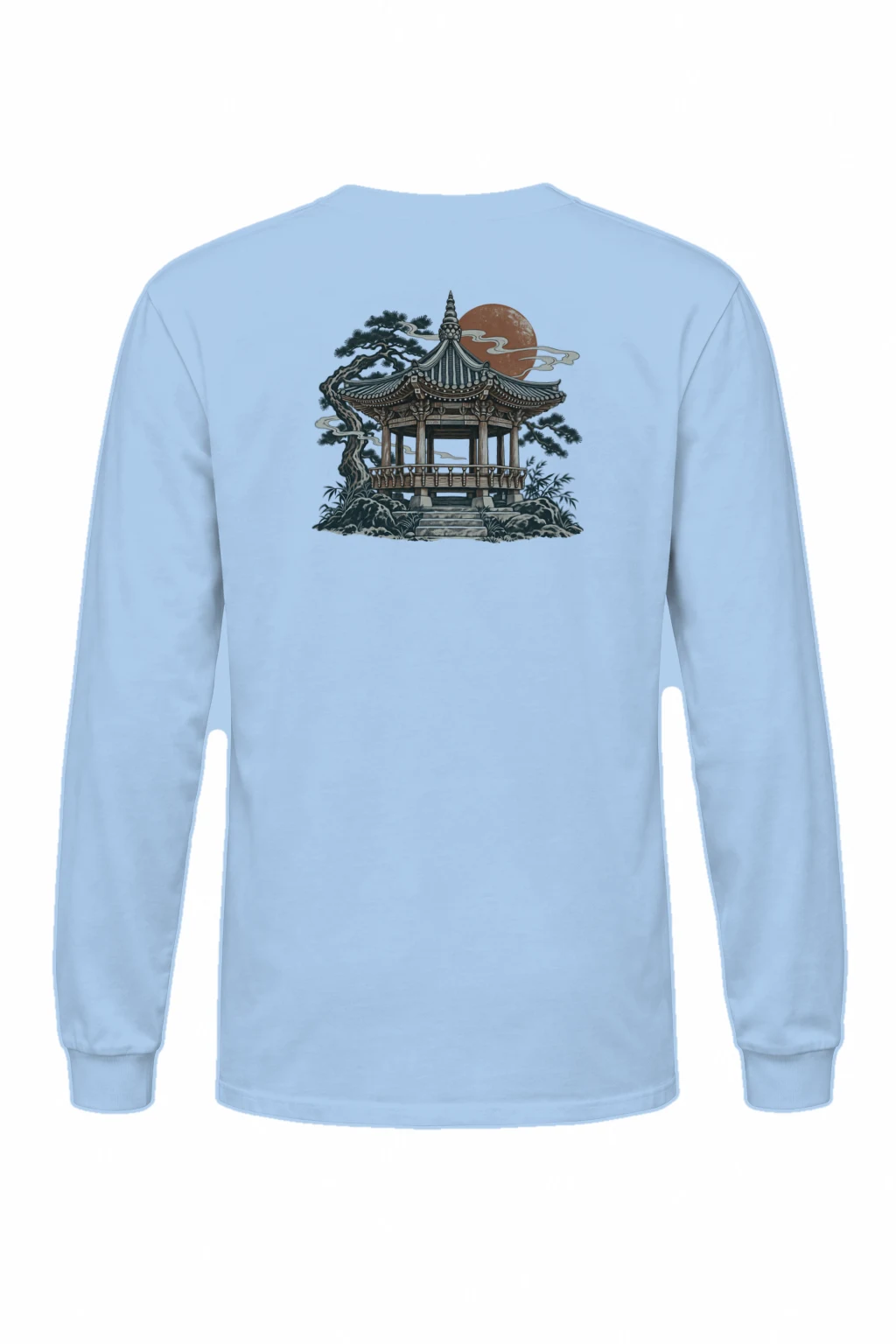 "Moonlit Pagoda" Unisex Longsleeve T-shirt | Gildan 2400