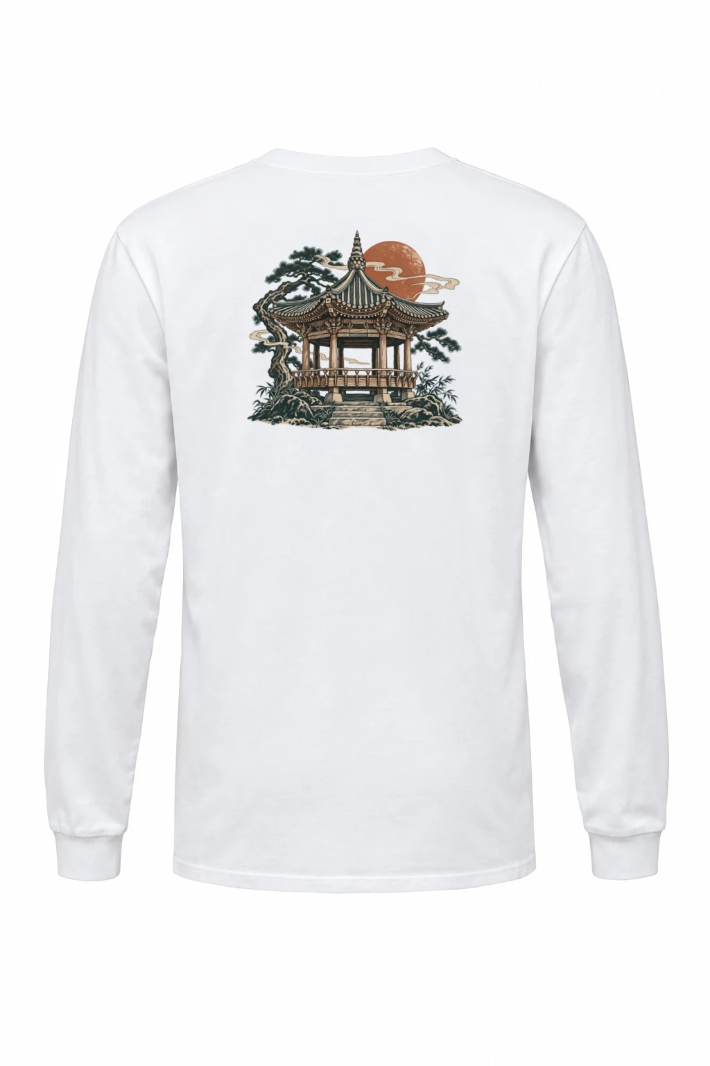 "Moonlit Pagoda" Unisex Longsleeve T-shirt | Gildan 2400