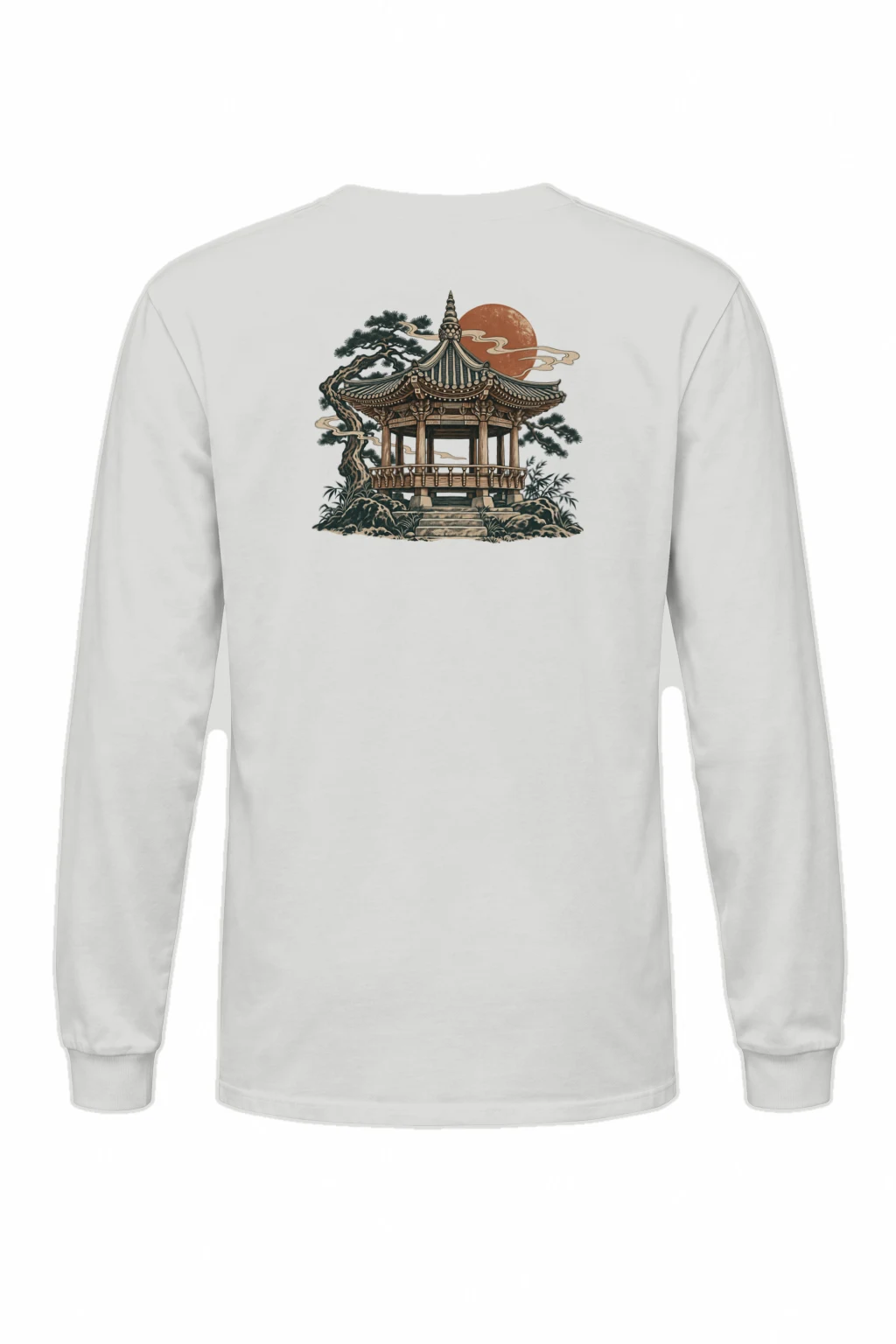 "Moonlit Pagoda" Unisex Longsleeve T-shirt | Gildan 2400