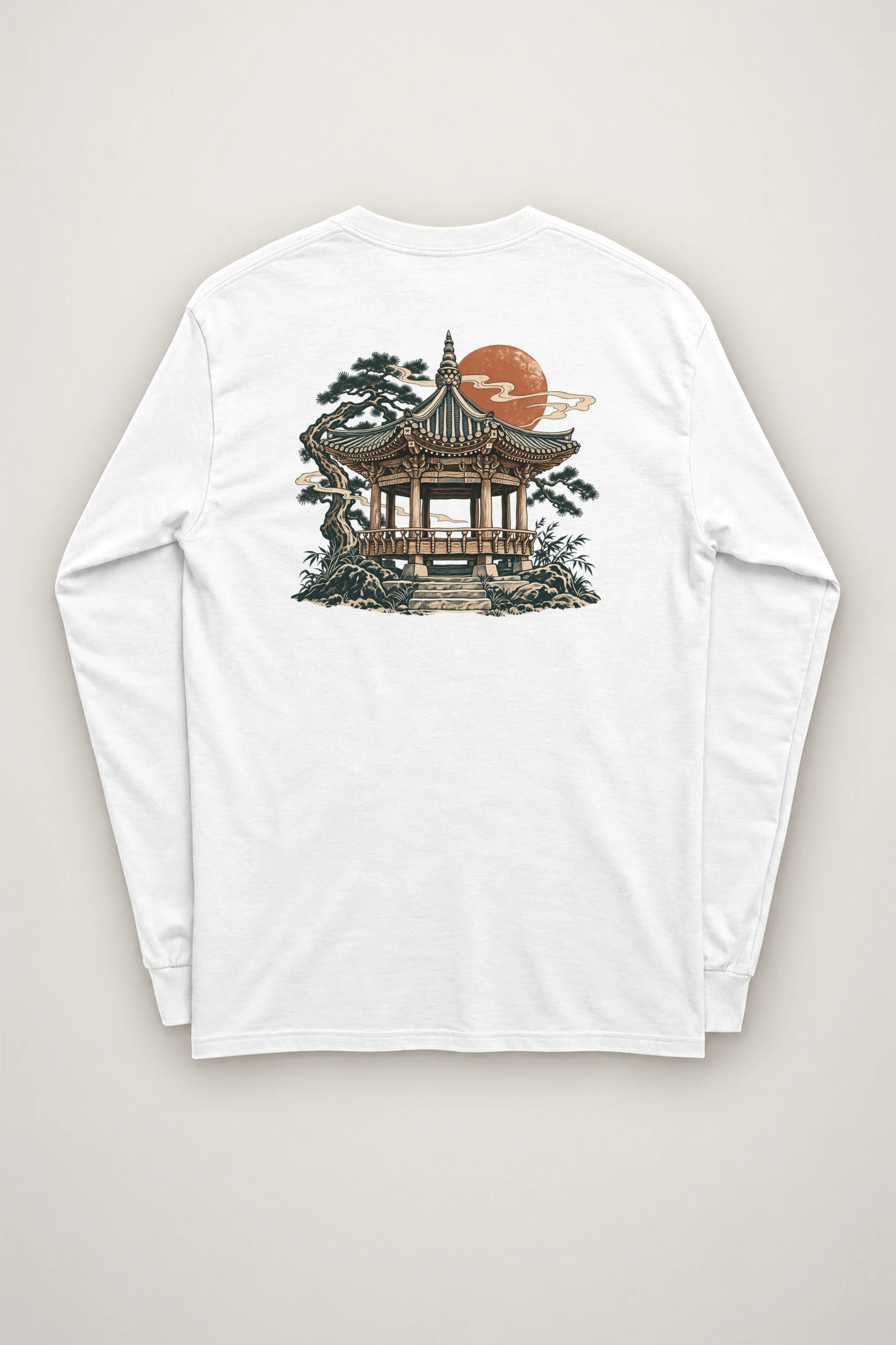 "Moonlit Pagoda" Unisex Longsleeve T-shirt