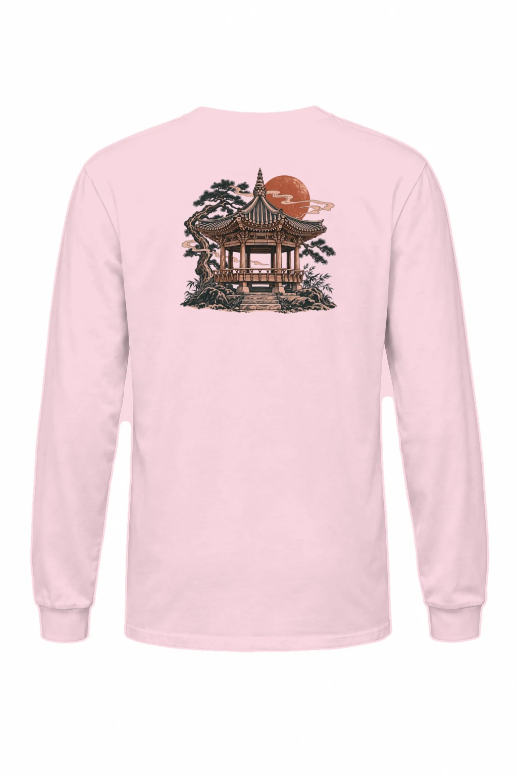 "Moonlit Pagoda" Unisex Longsleeve T-shirt | Gildan 2400