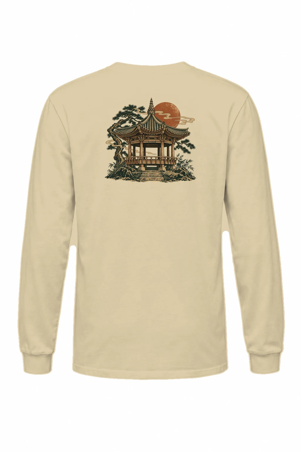 "Moonlit Pagoda" Unisex Longsleeve T-shirt | Gildan 2400
