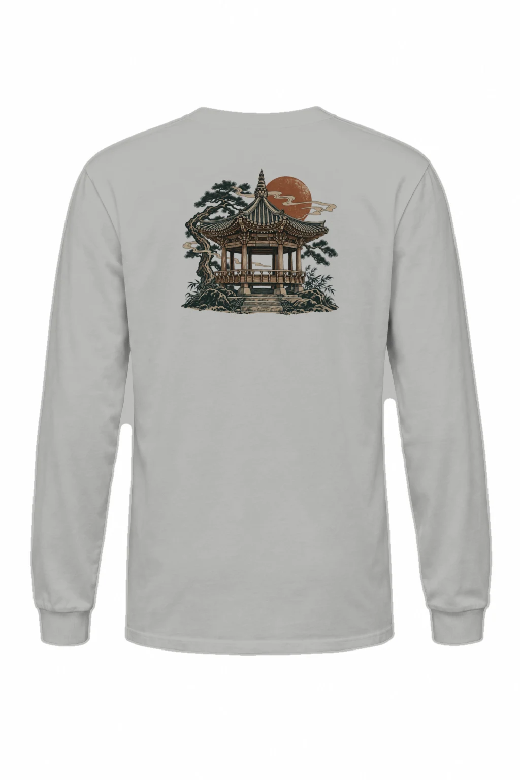 "Moonlit Pagoda" Unisex Longsleeve T-shirt | Gildan 2400