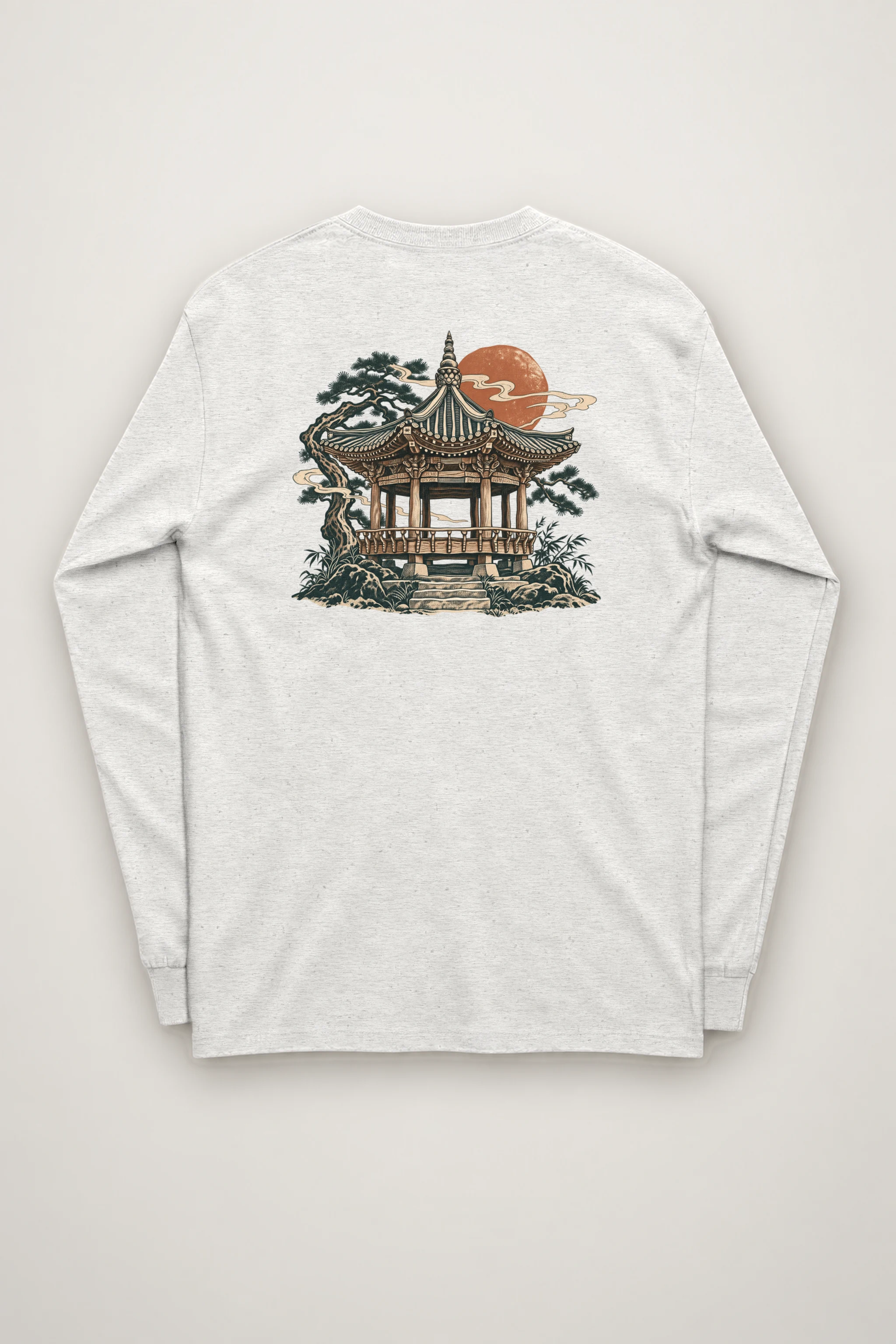 "Moonlit Pagoda" Unisex Longsleeve T-shirt