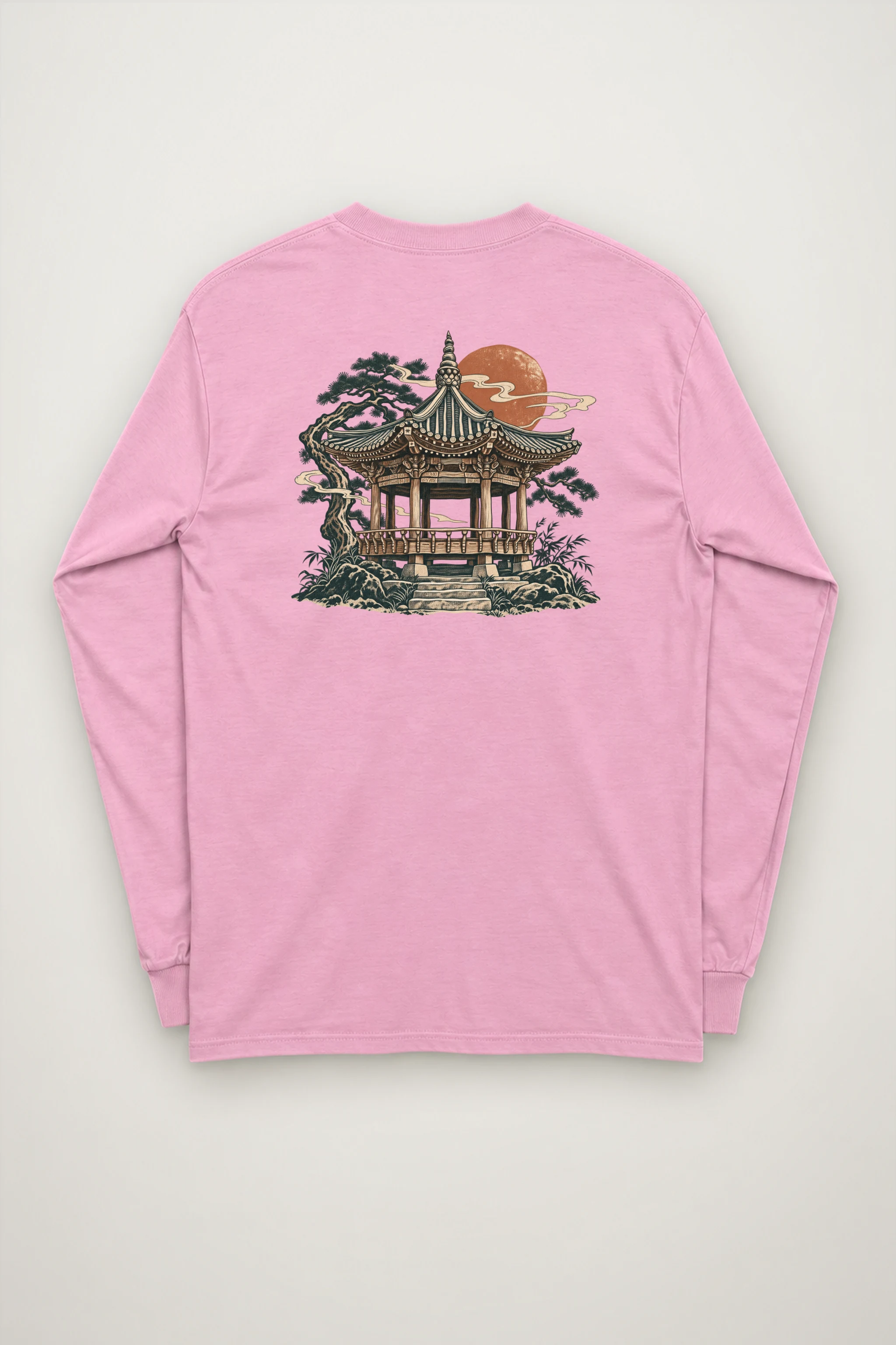 "Moonlit Pagoda" Unisex Longsleeve T-shirt