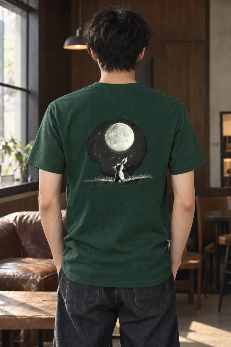 "Moonlit Rabbit" Heavyweight Unisex Crewneck T-shirt