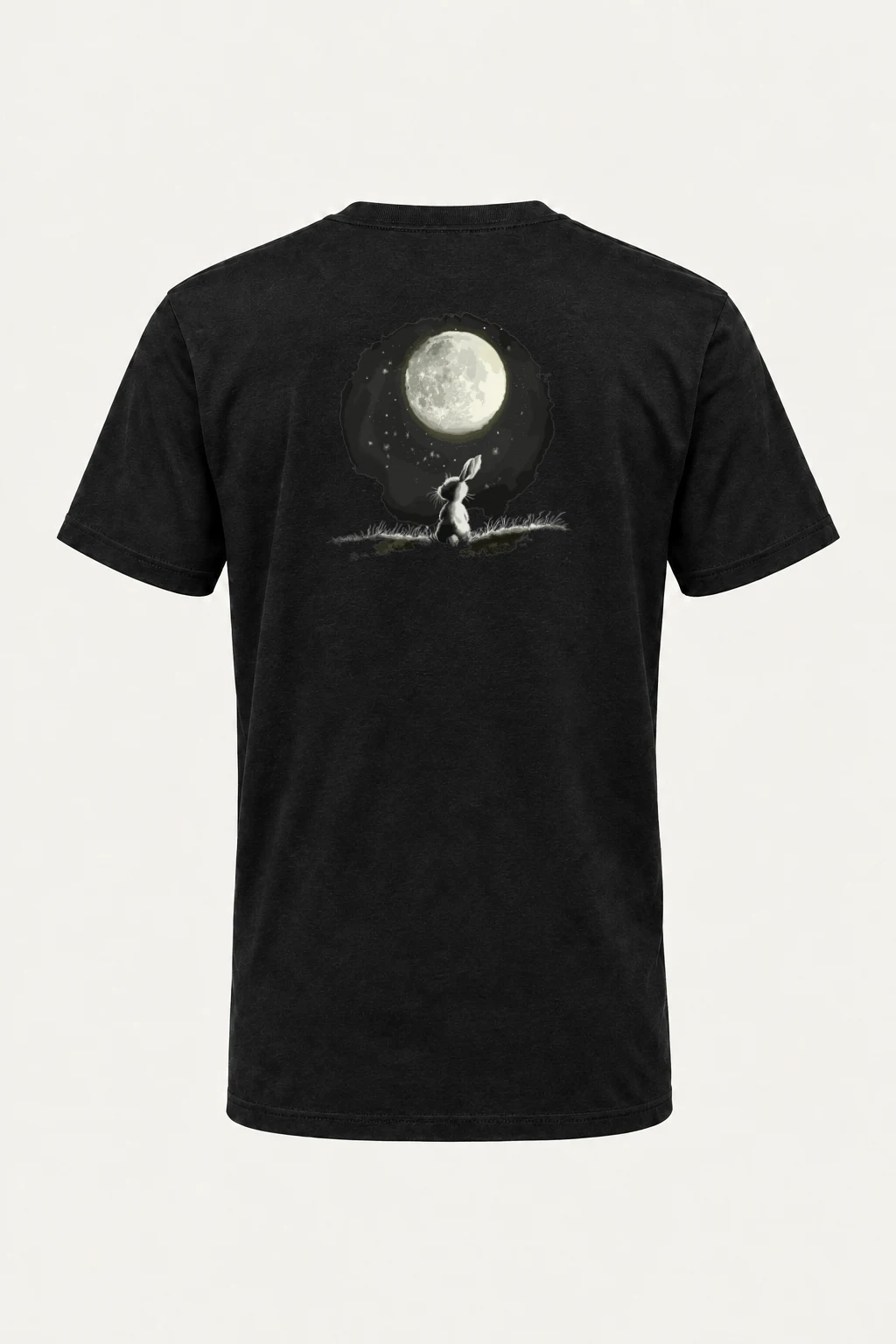 "Moonlit Rabbit" Heavyweight Unisex Crewneck T-shirt | Gildan 5000