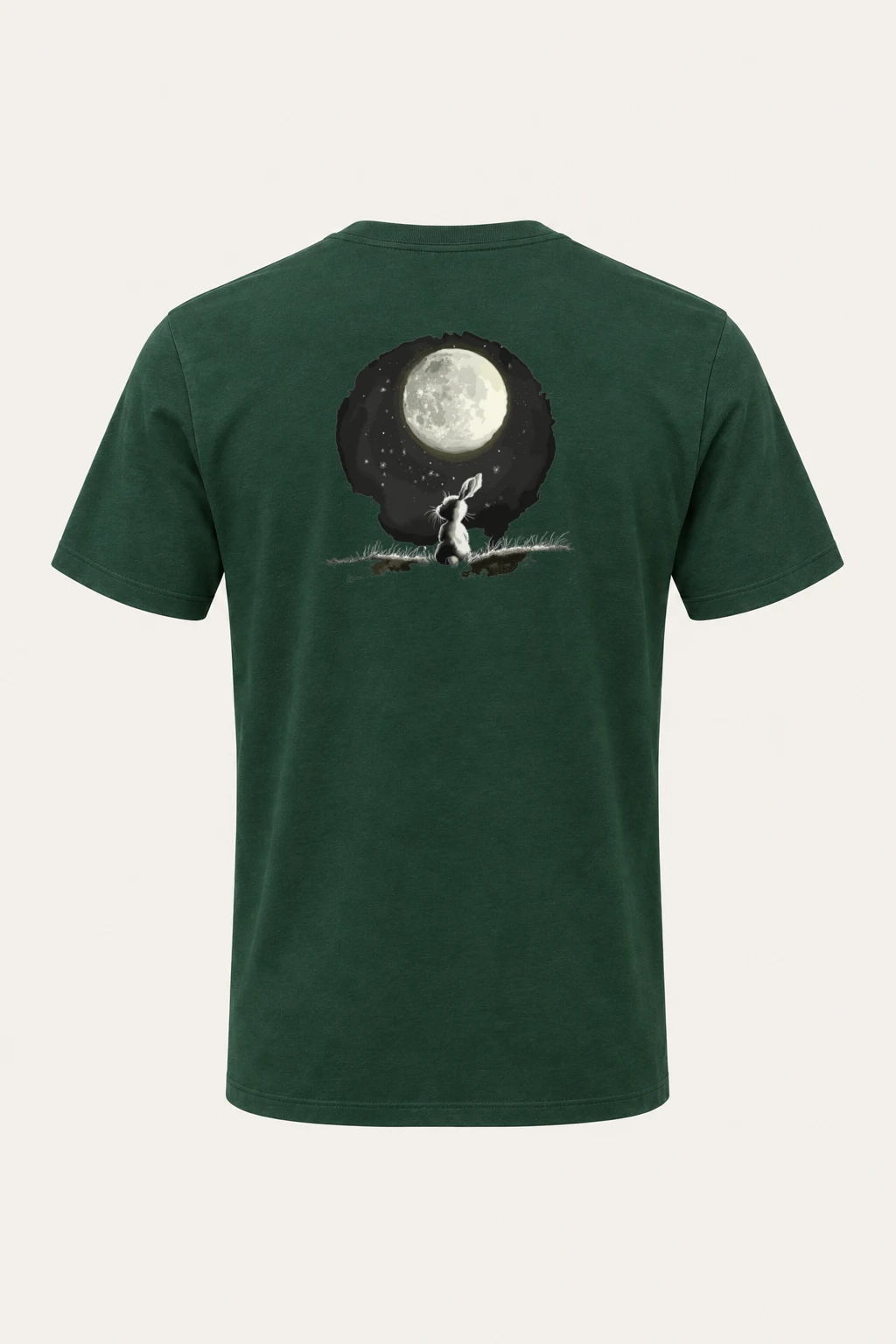 "Moonlit Rabbit" Heavyweight Unisex Crewneck T-shirt | Gildan 5000
