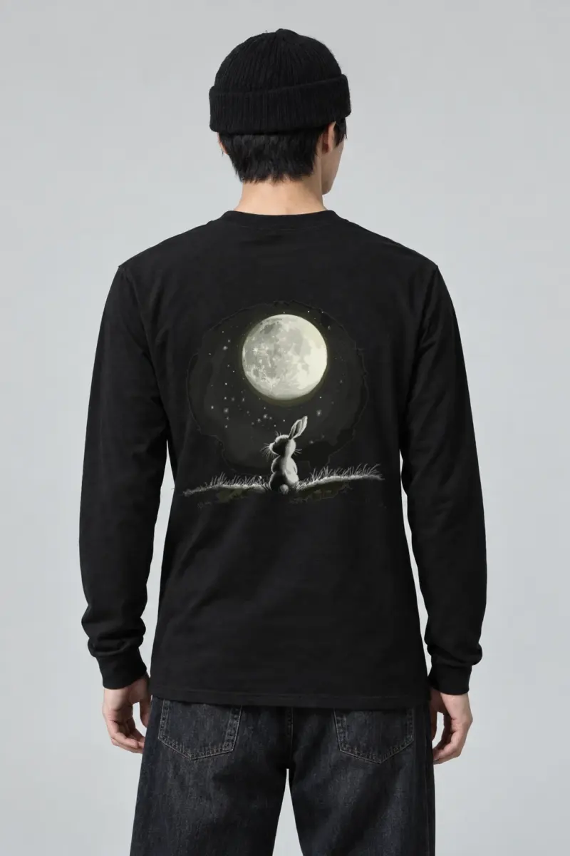 "Moonlit Rabbit" Unisex Longsleeve T-shirt | Gildan 2400