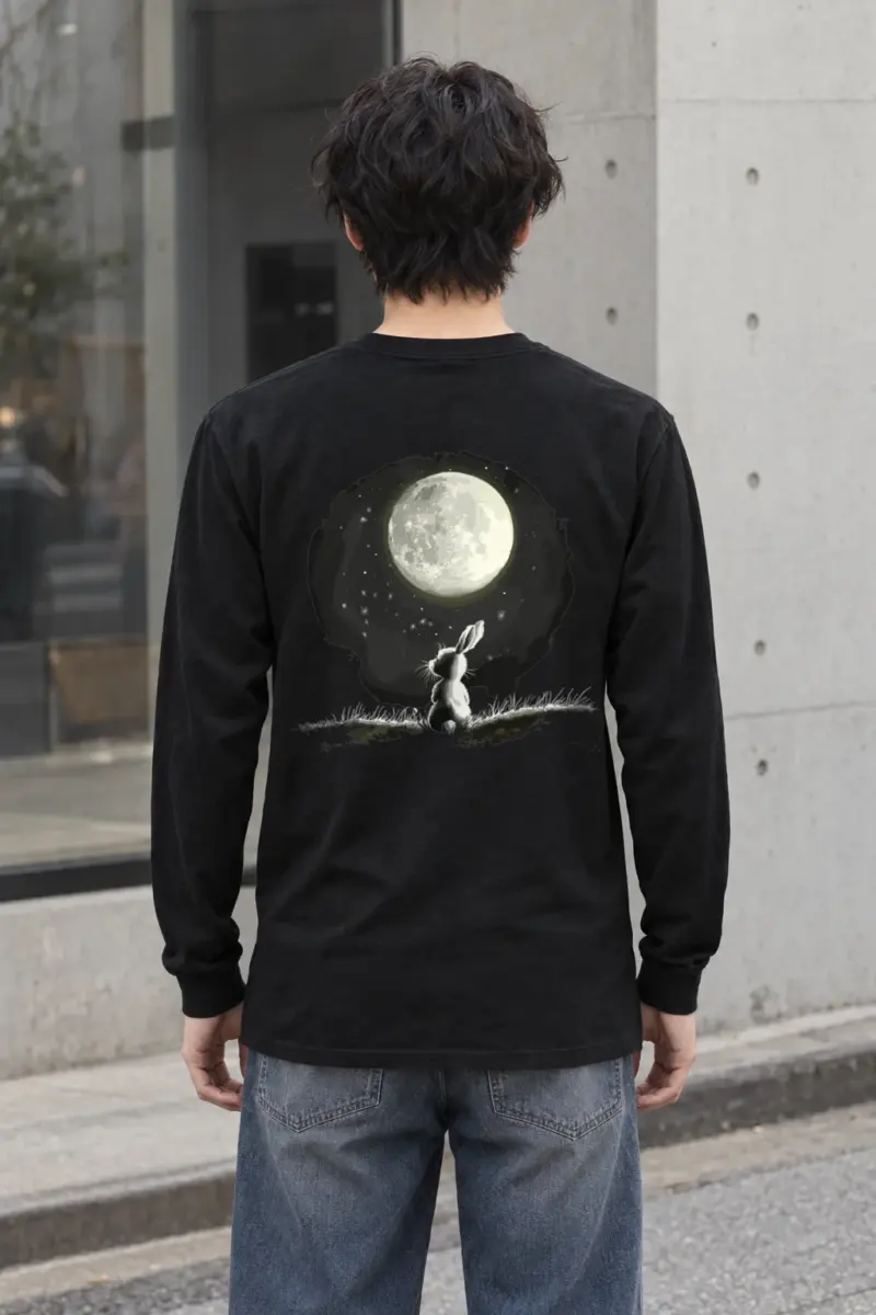 "Moonlit Rabbit" Unisex Longsleeve T-shirt