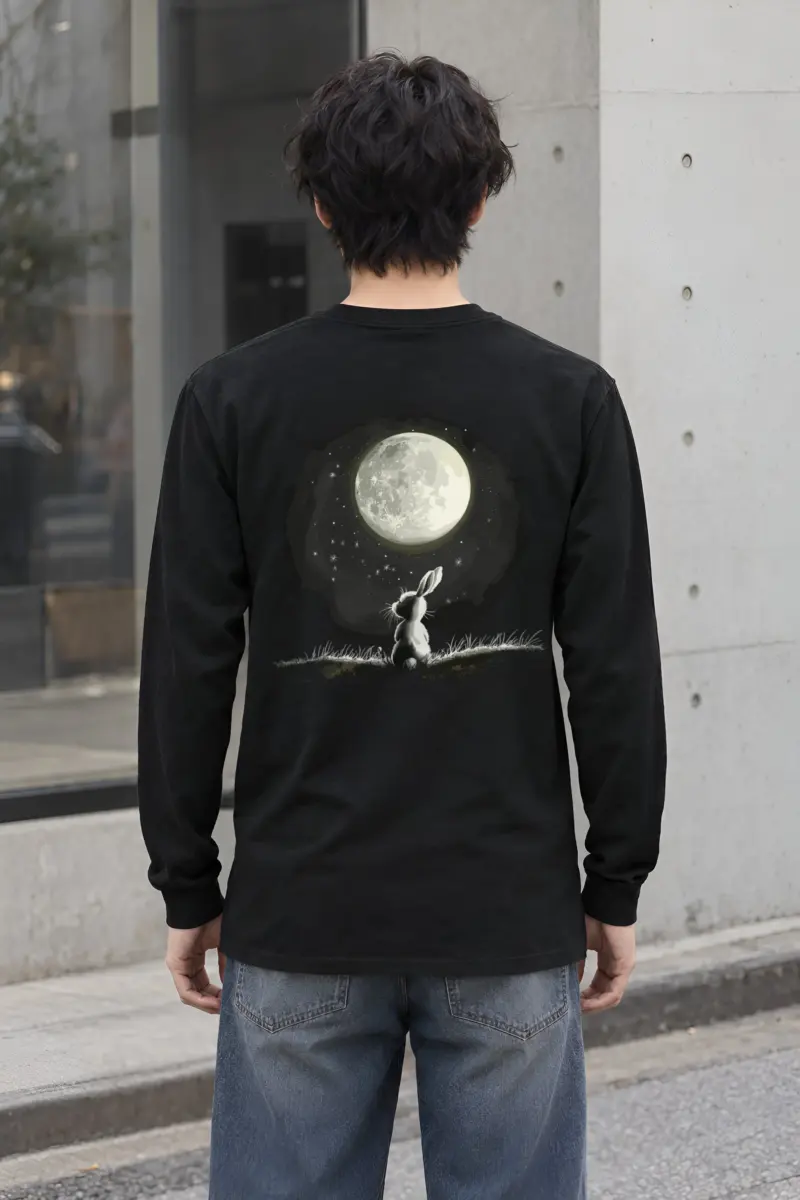 "Moonlit Rabbit" Unisex Longsleeve T-shirt