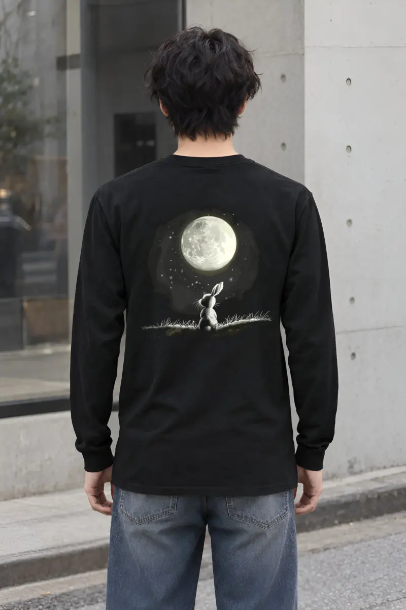 "Moonlit Rabbit" Unisex Longsleeve T-shirt
