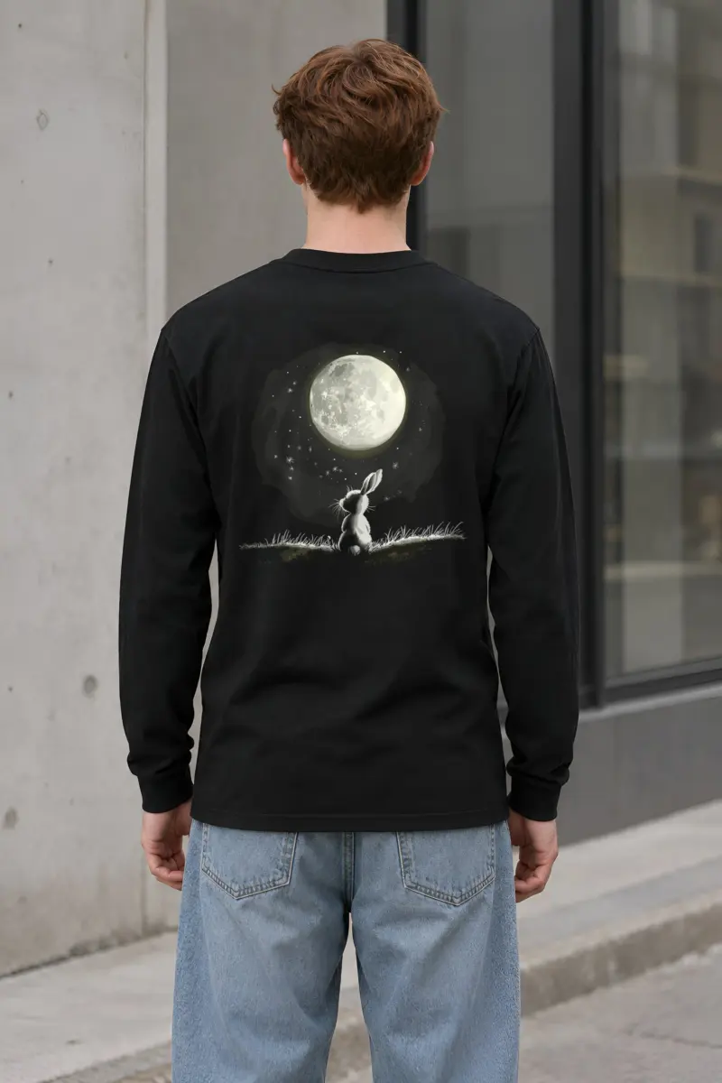 "Moonlit Rabbit" Unisex Longsleeve T-shirt