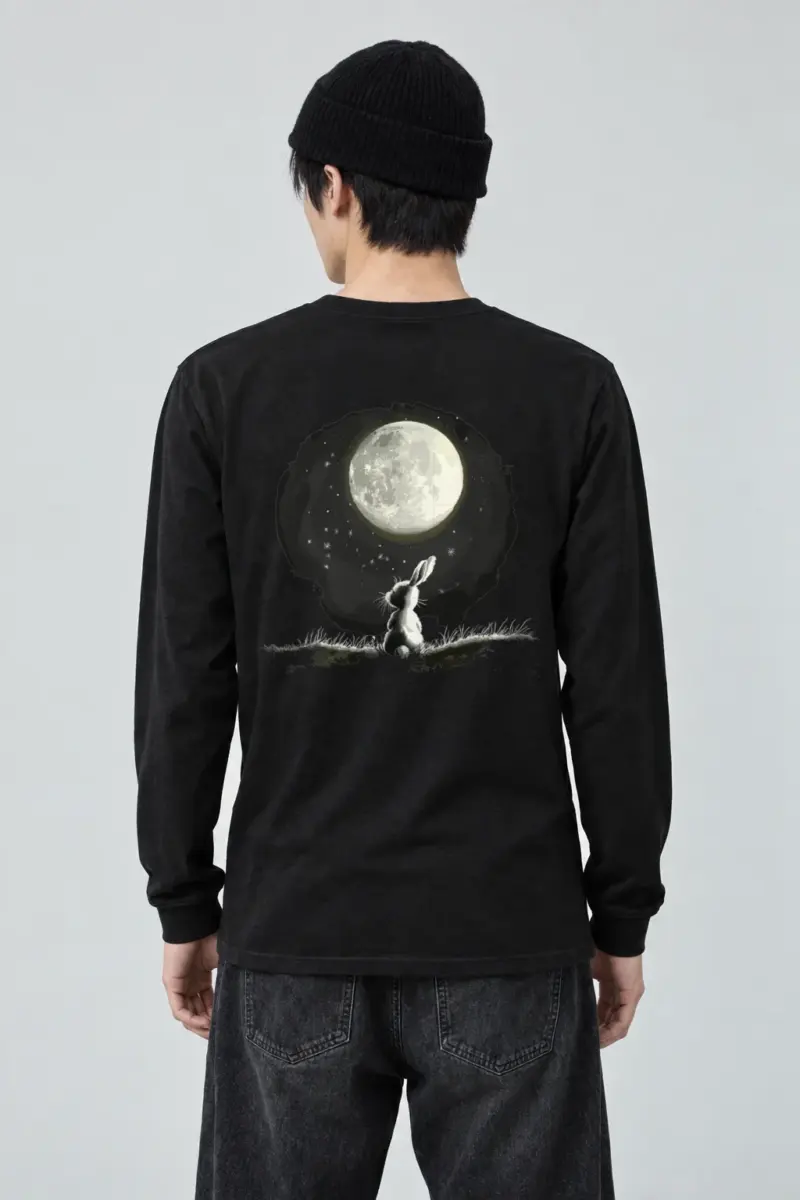 "Moonlit Rabbit" Unisex Longsleeve T-shirt