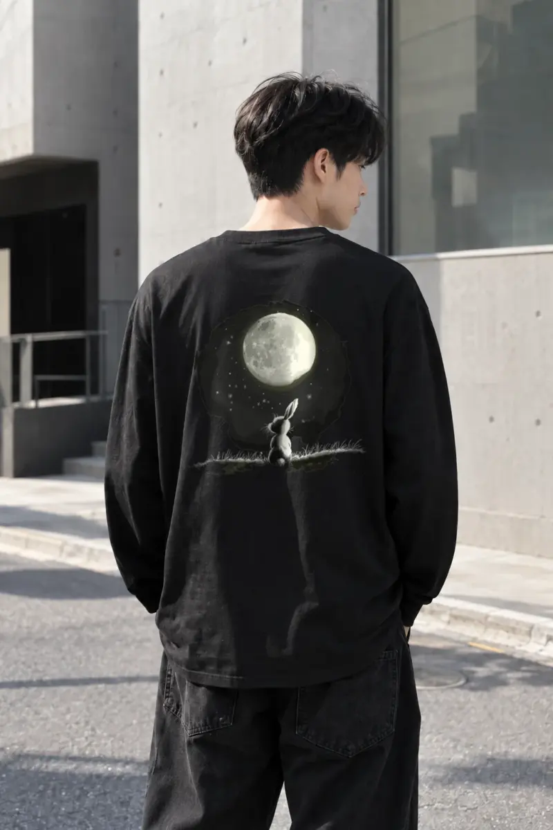 “Moonlit Rabbit” Unisex Longsleeve T-shirt | Gildan 2400
