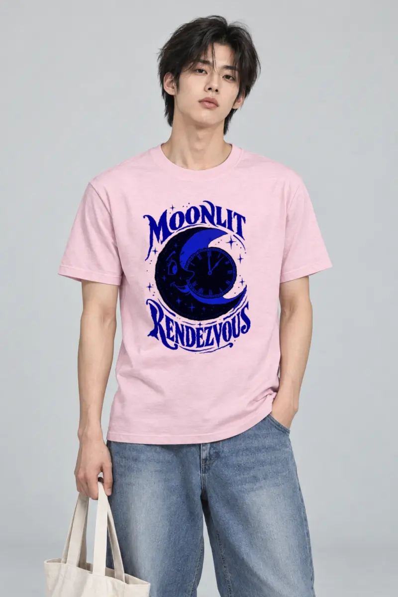 "Moonlit Rendezvous" Heavyweight Unisex Crewneck T-shirt