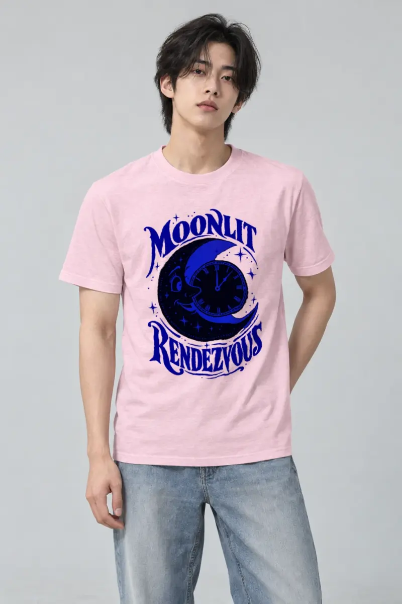 "Moonlit Rendezvous" Heavyweight Unisex Crewneck T-shirt | Gildan 5000