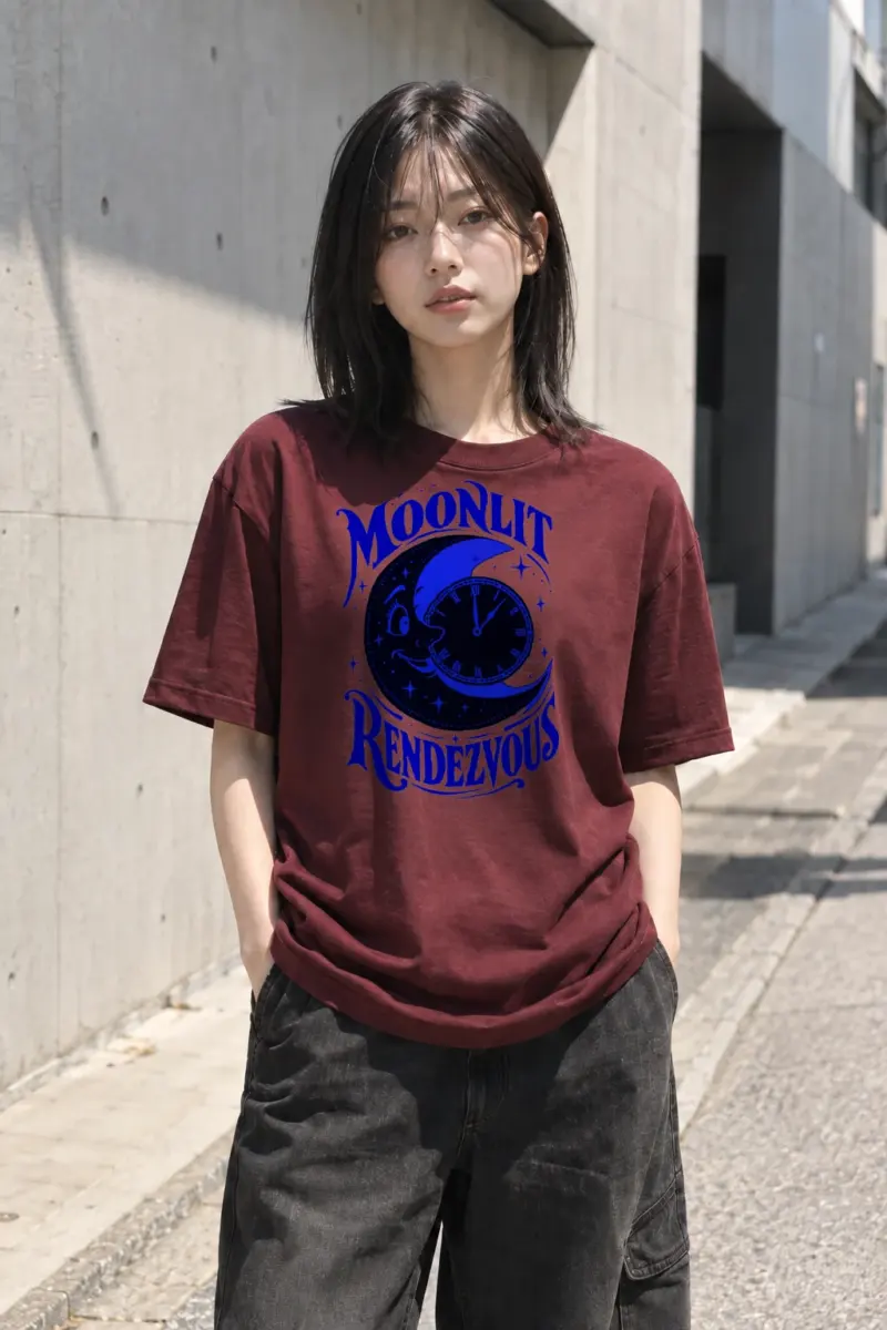 "Moonlit Rendezvous" Heavyweight Unisex Crewneck T-shirt | Gildan 5000