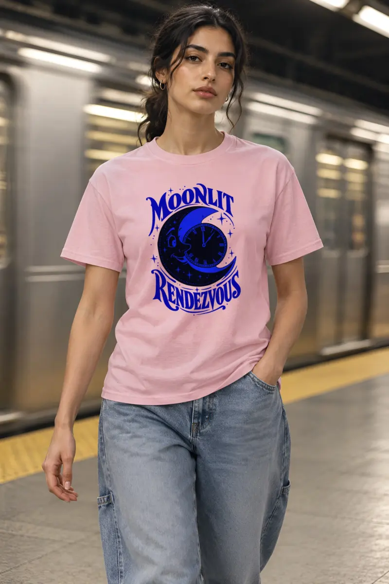 "Moonlit Rendezvous" Heavyweight Unisex Crewneck T-shirt