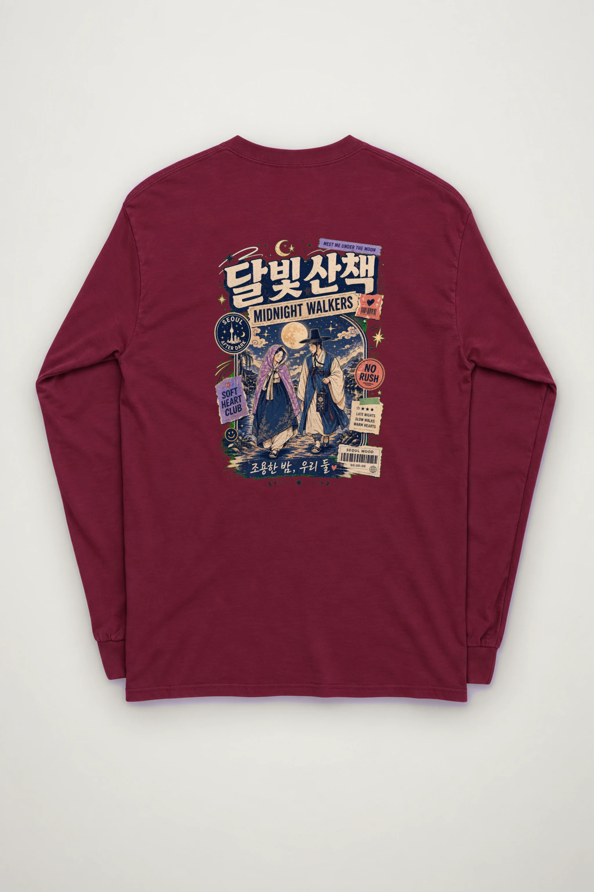 "Moonlit Seoul Walk" Unisex Longsleeve T-shirt