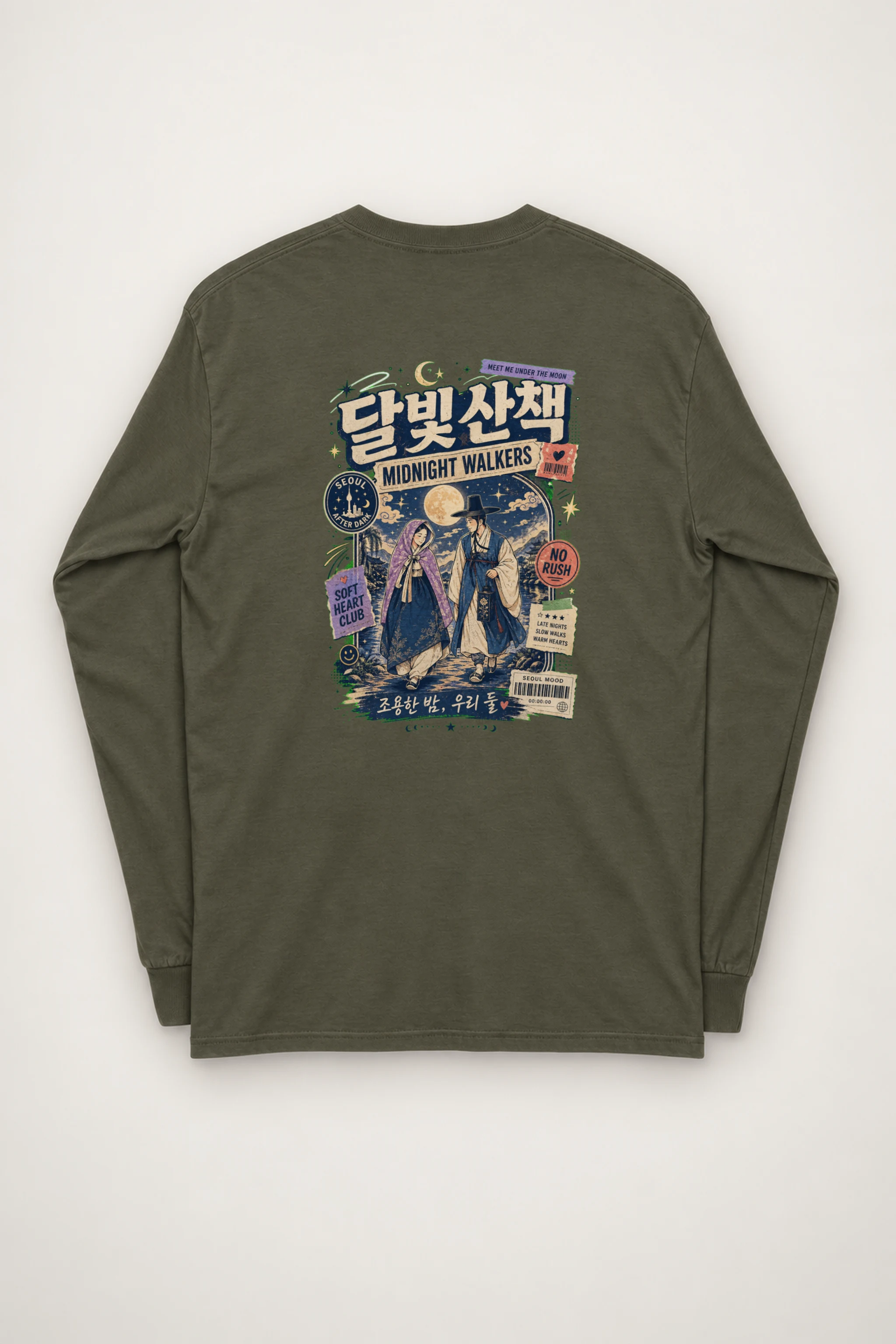 "Moonlit Seoul Walk" Unisex Longsleeve T-shirt