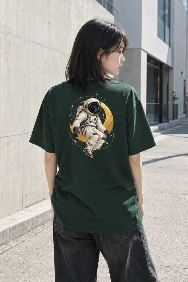 "Moonlit Star Collector" Heavyweight Unisex Crewneck T-shirt | Gildan 5000