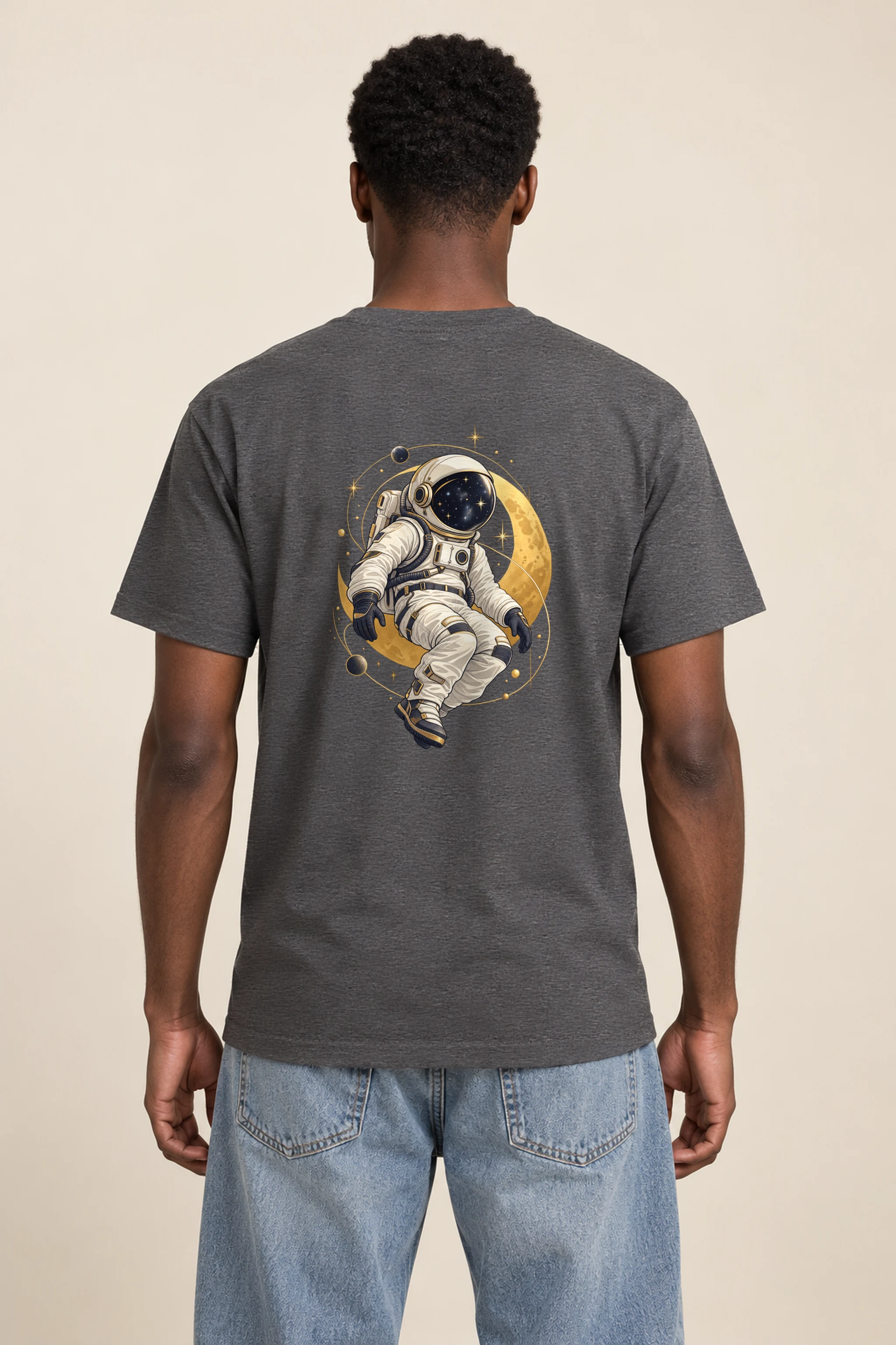 "Moonlit Star Collector" Heavyweight Unisex Crewneck T-shirt