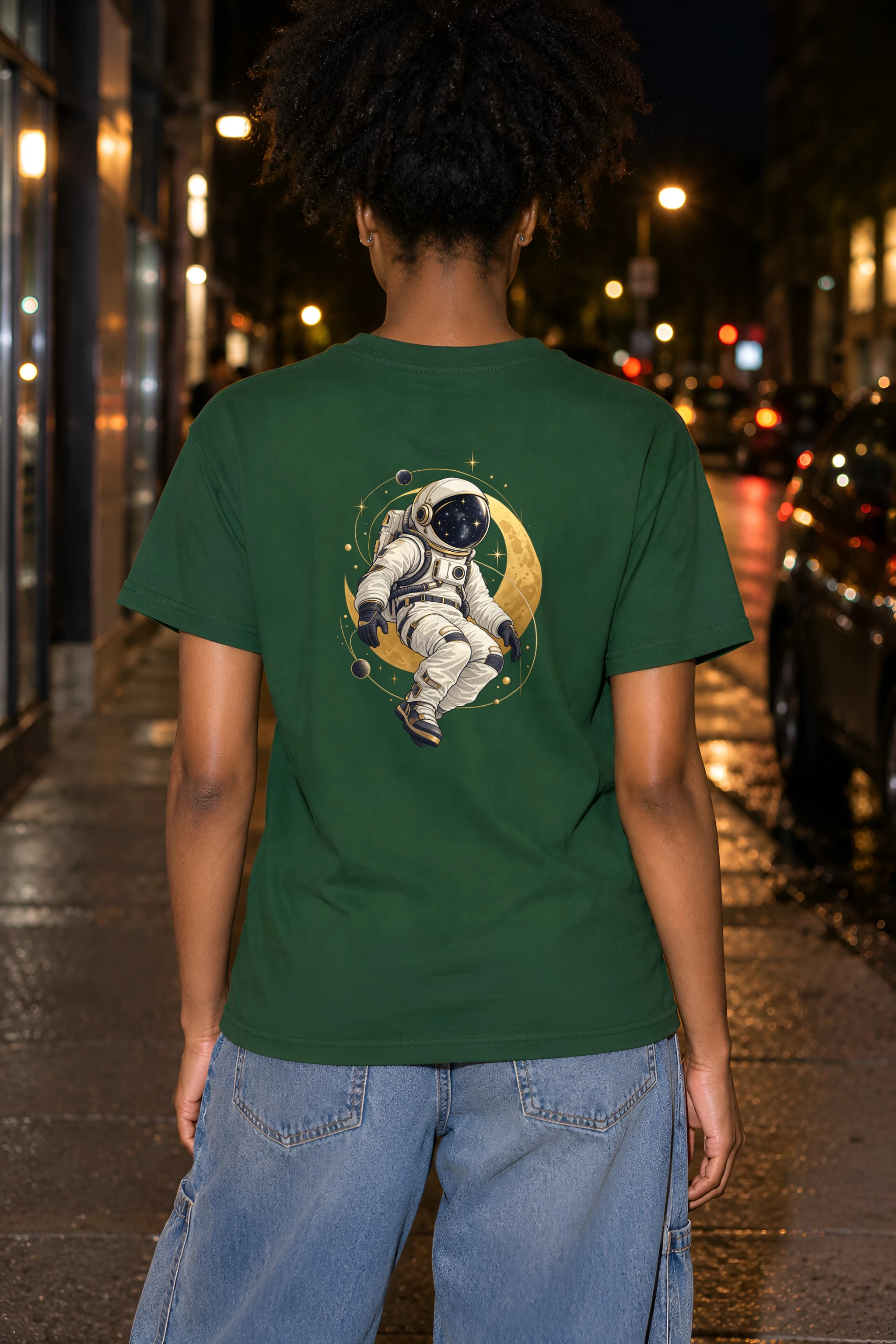 "Moonlit Star Collector" Heavyweight Unisex Crewneck T-shirt