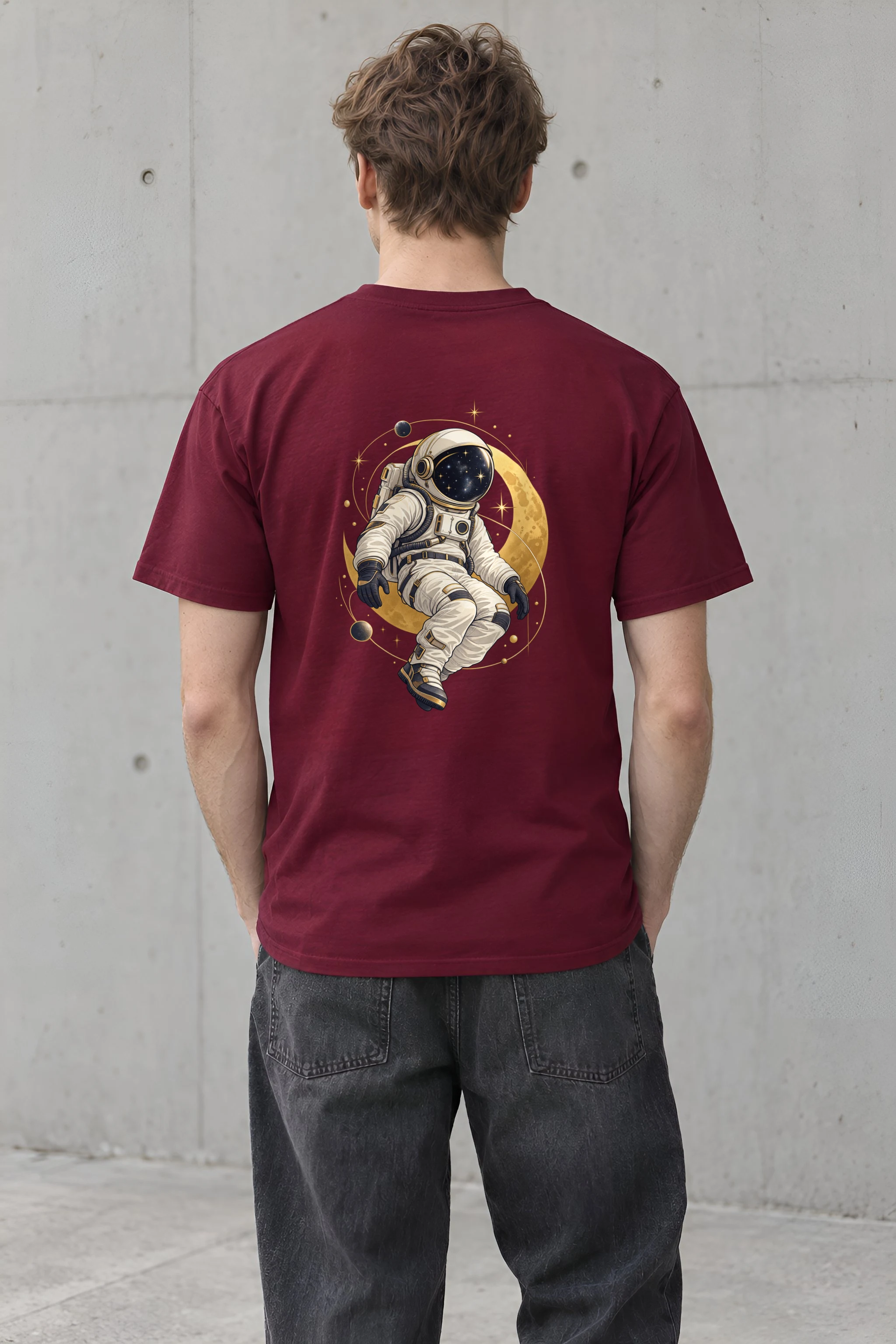 "Moonlit Star Collector" Heavyweight Unisex Crewneck T-shirt