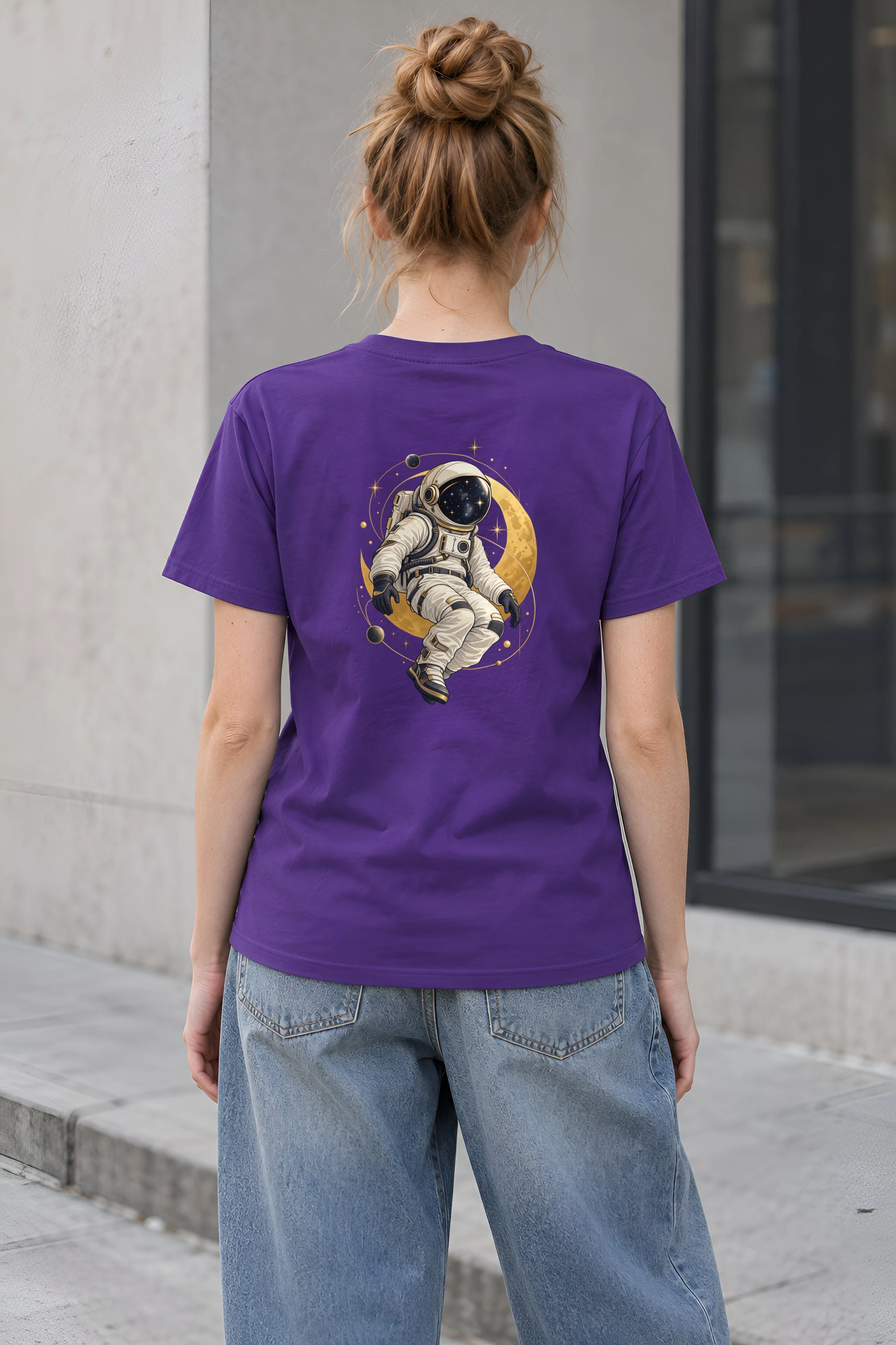 "Moonlit Star Collector" Heavyweight Unisex Crewneck T-shirt