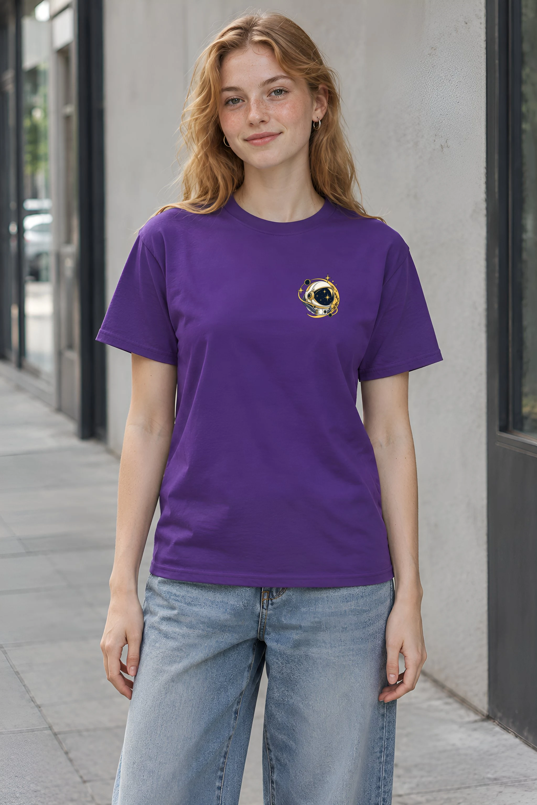 "Moonlit Star Collector" Heavyweight Unisex Crewneck T-shirt