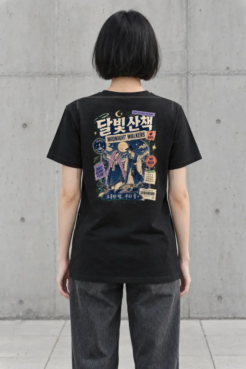 "Moonlit Stroll" Heavyweight Unisex Crewneck T-shirt