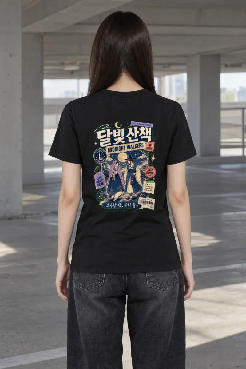 "Moonlit Stroll" Heavyweight Unisex Crewneck T-shirt