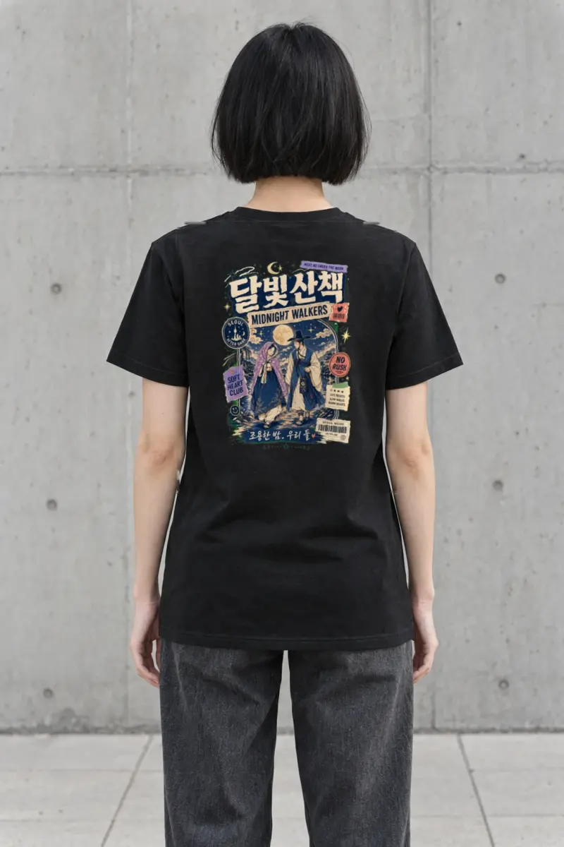 "Moonlit Stroll" Heavyweight Unisex Crewneck T-shirt