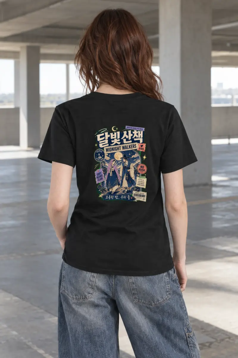 "Moonlit Stroll" Heavyweight Unisex Crewneck T-shirt