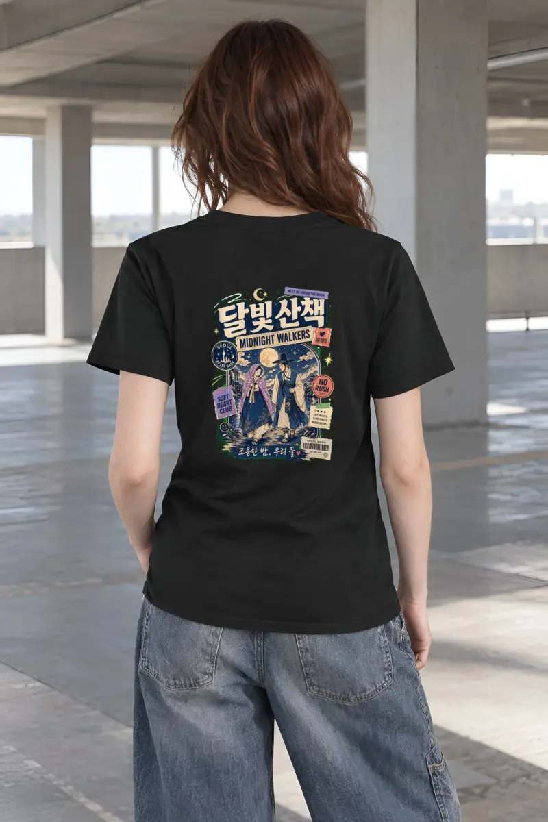 "Moonlit Stroll" Heavyweight Unisex Crewneck T-shirt