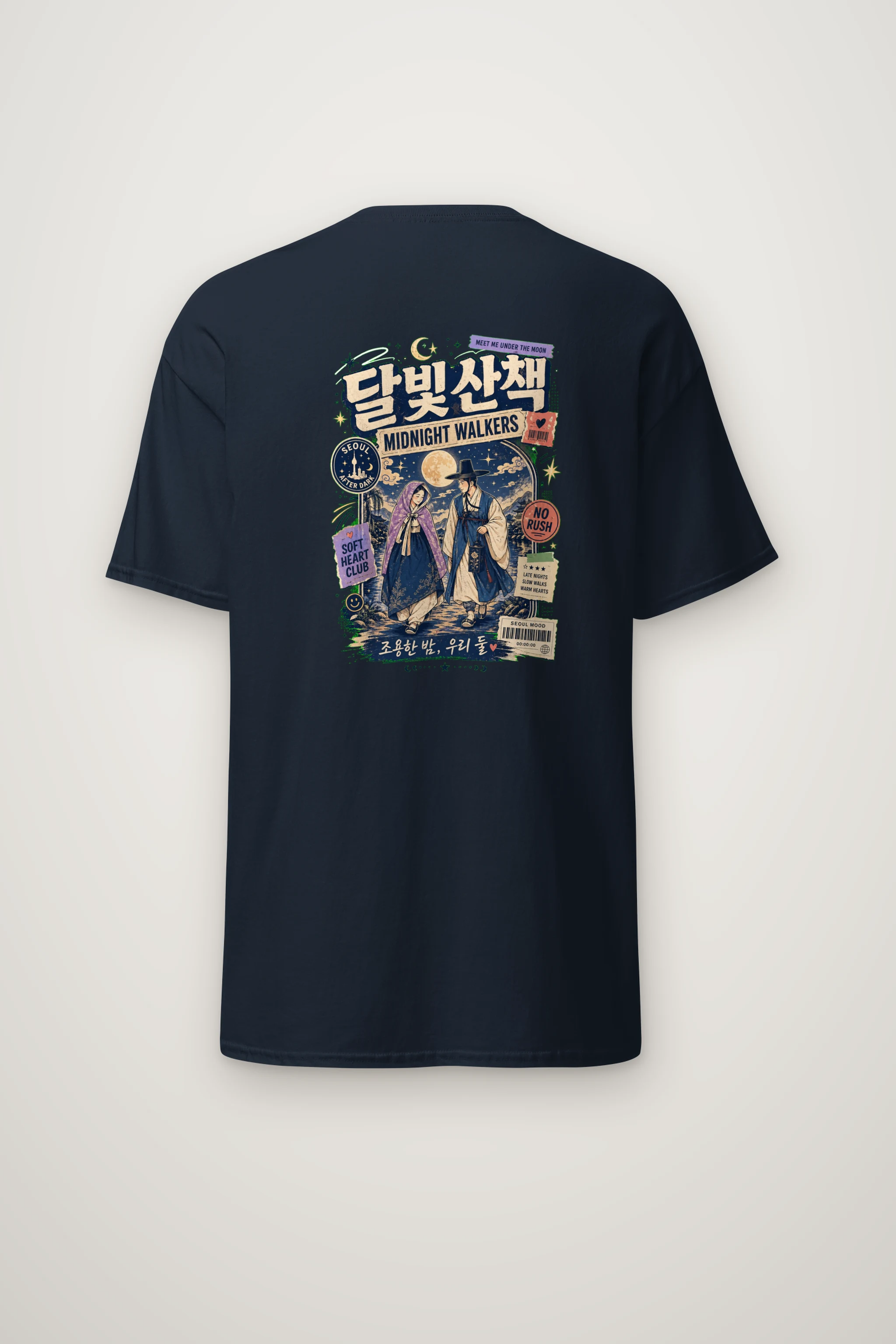 "Moonlit Stroll" Heavyweight Unisex Crewneck T-shirt