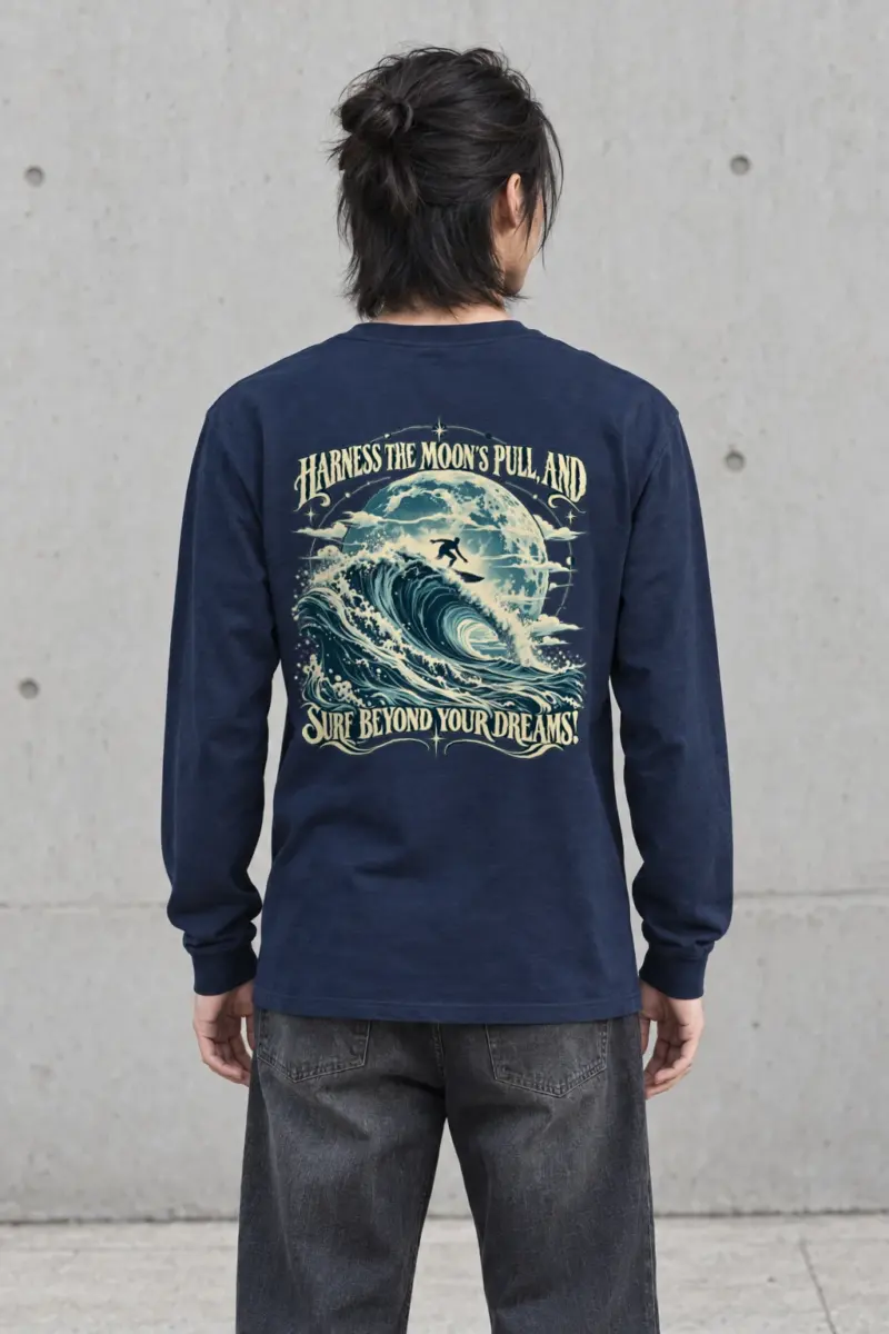 "Moonlit Wave Rider" Unisex Longsleeve T-shirt